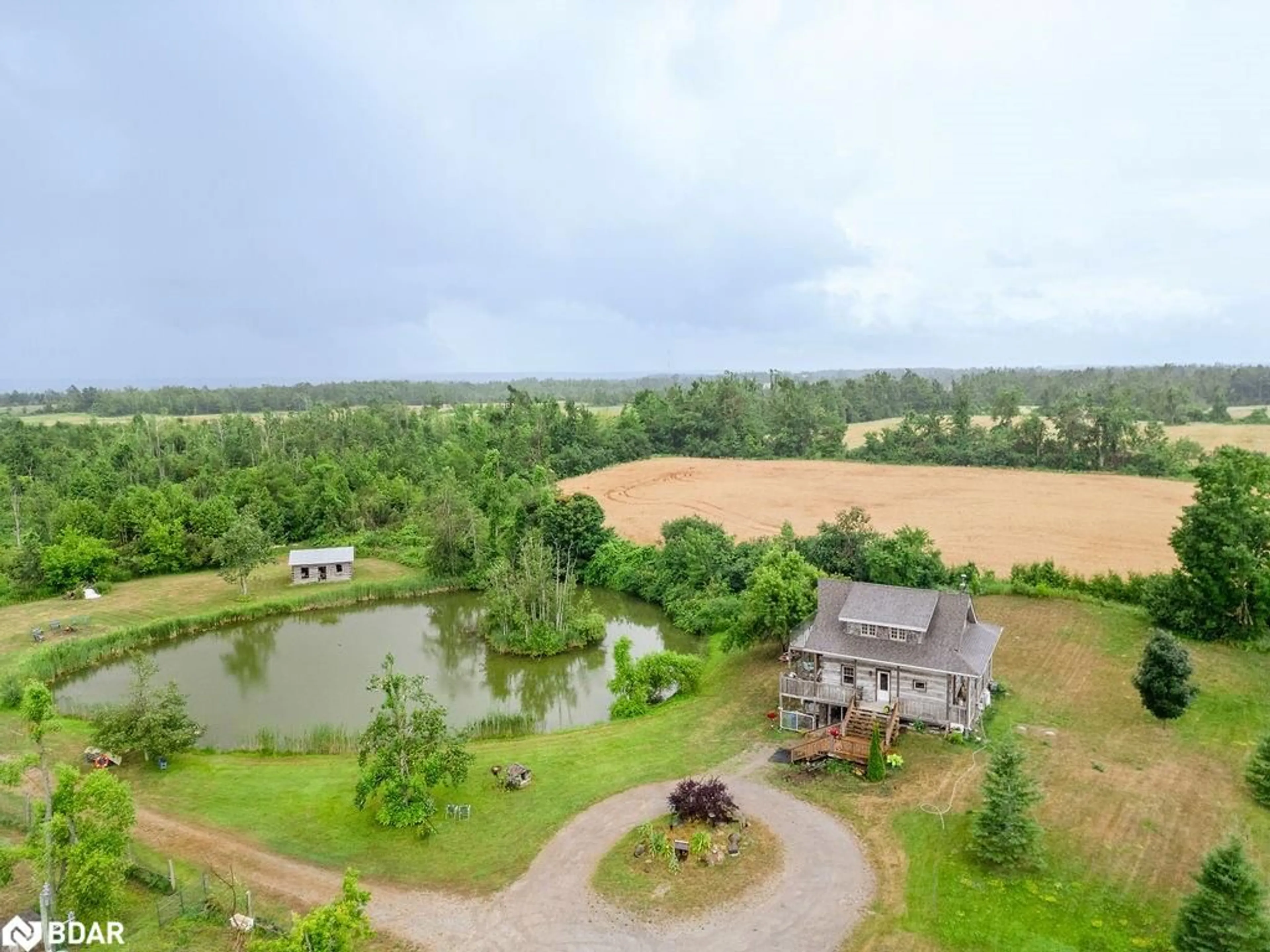 A pic from outside/outdoor area/front of a property/back of a property/a pic from drone, water/lake/river/ocean view for 175 County Road 49, Bobcaygeon Ontario K0M 1A0