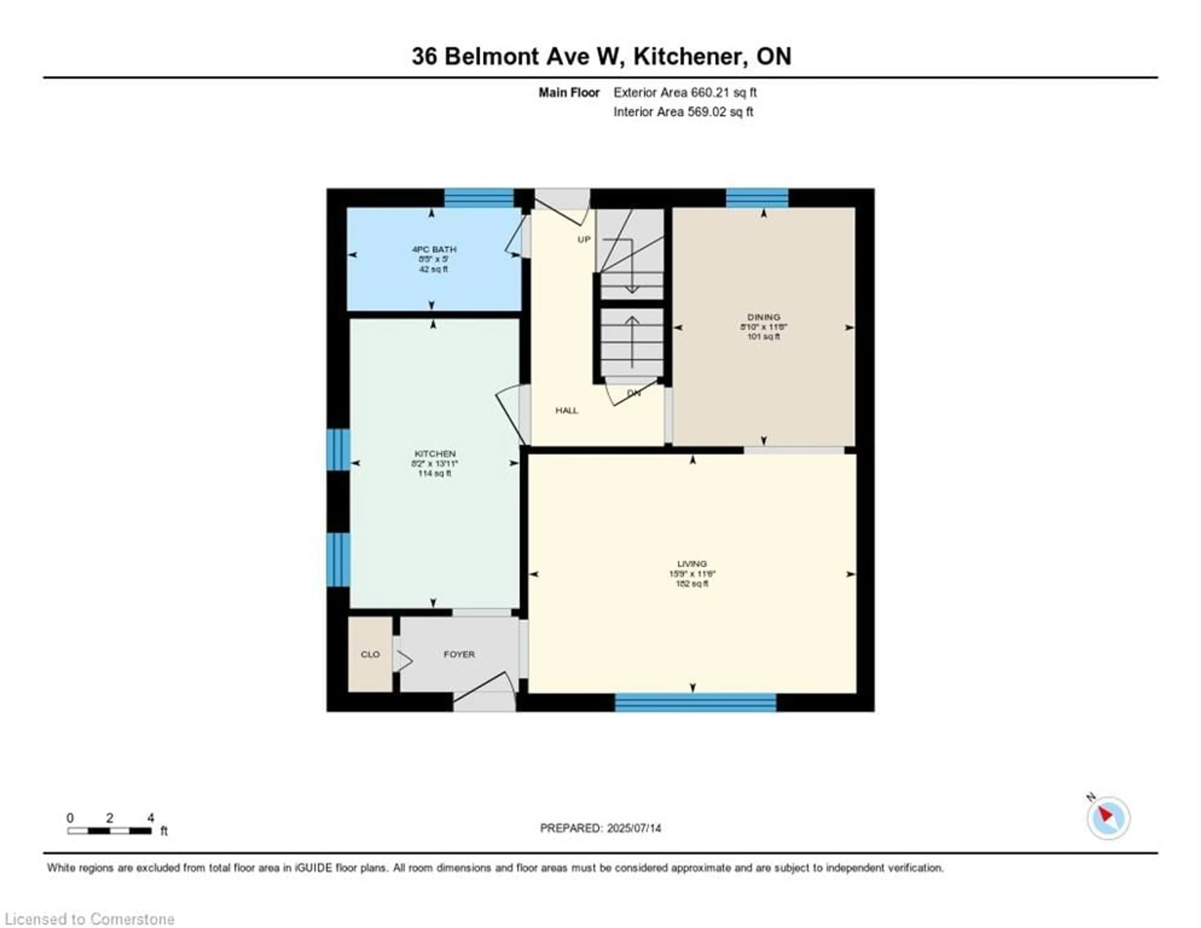Floor plan for 36 Belmont Ave, Kitchener Ontario N2M 1L4