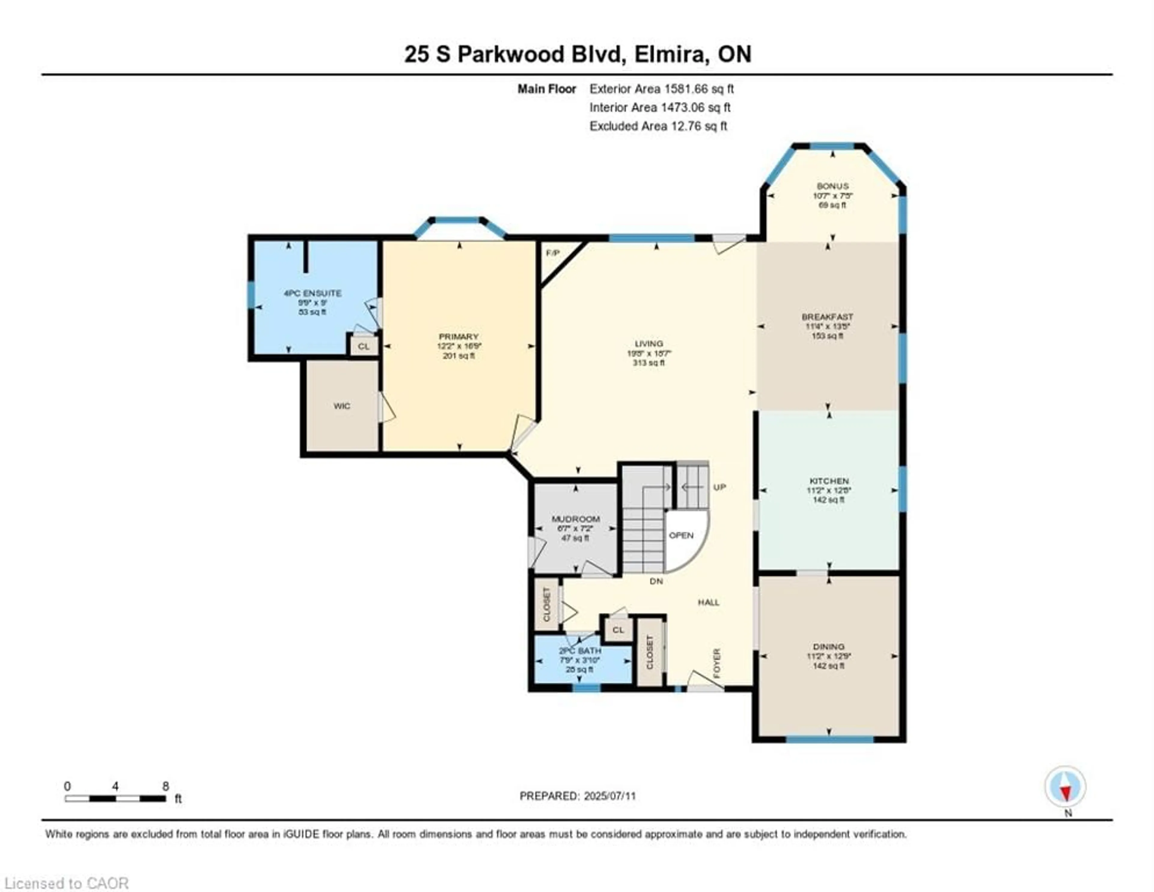 Floor plan for 25 South Parkwood Blvd, Elmira Ontario N3B 3L1