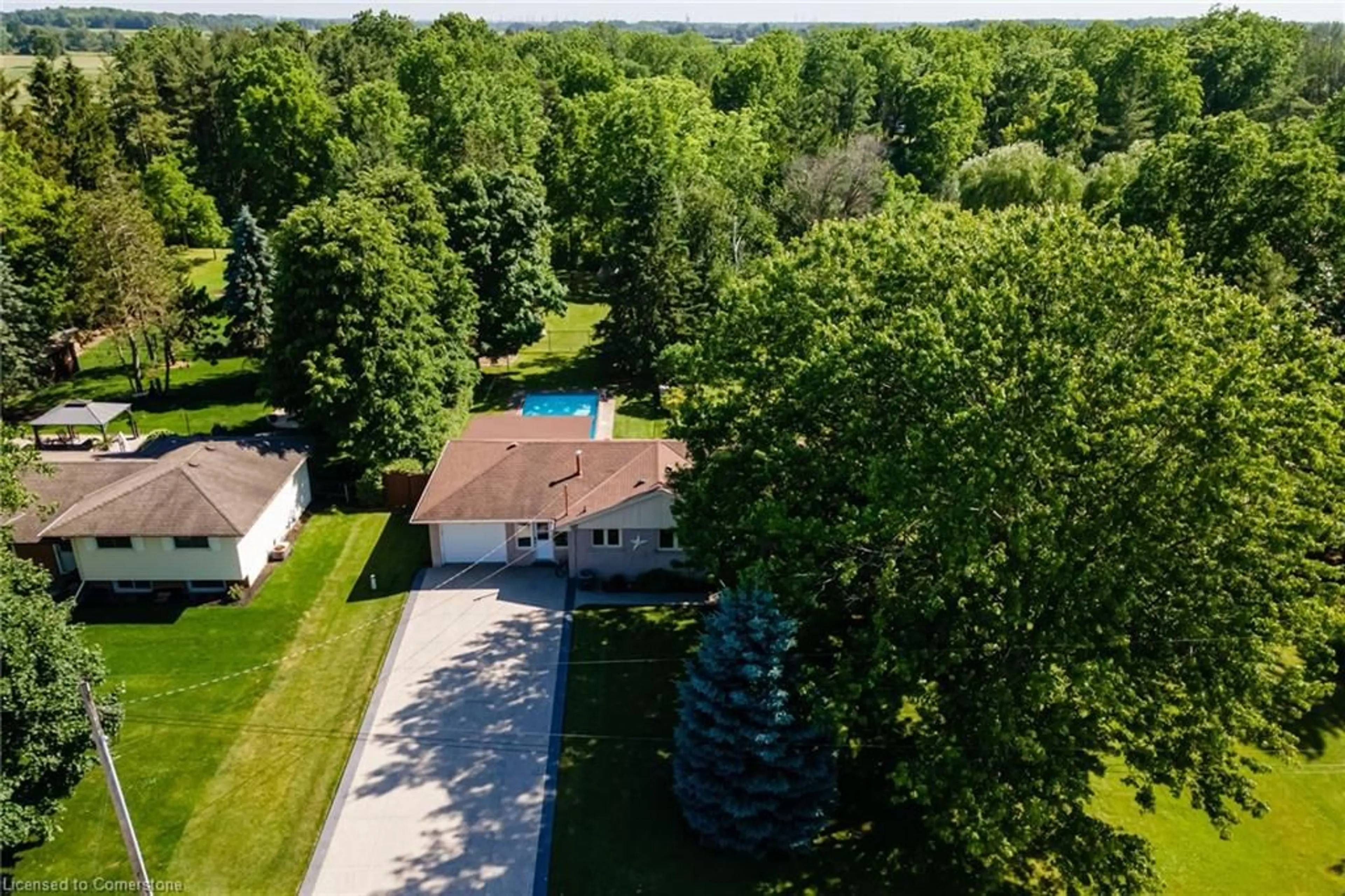 A pic from outside/outdoor area/front of a property/back of a property/a pic from drone, forest/trees view for 109 Unity Side Rd, Caledonia Ontario N3W 1Y1