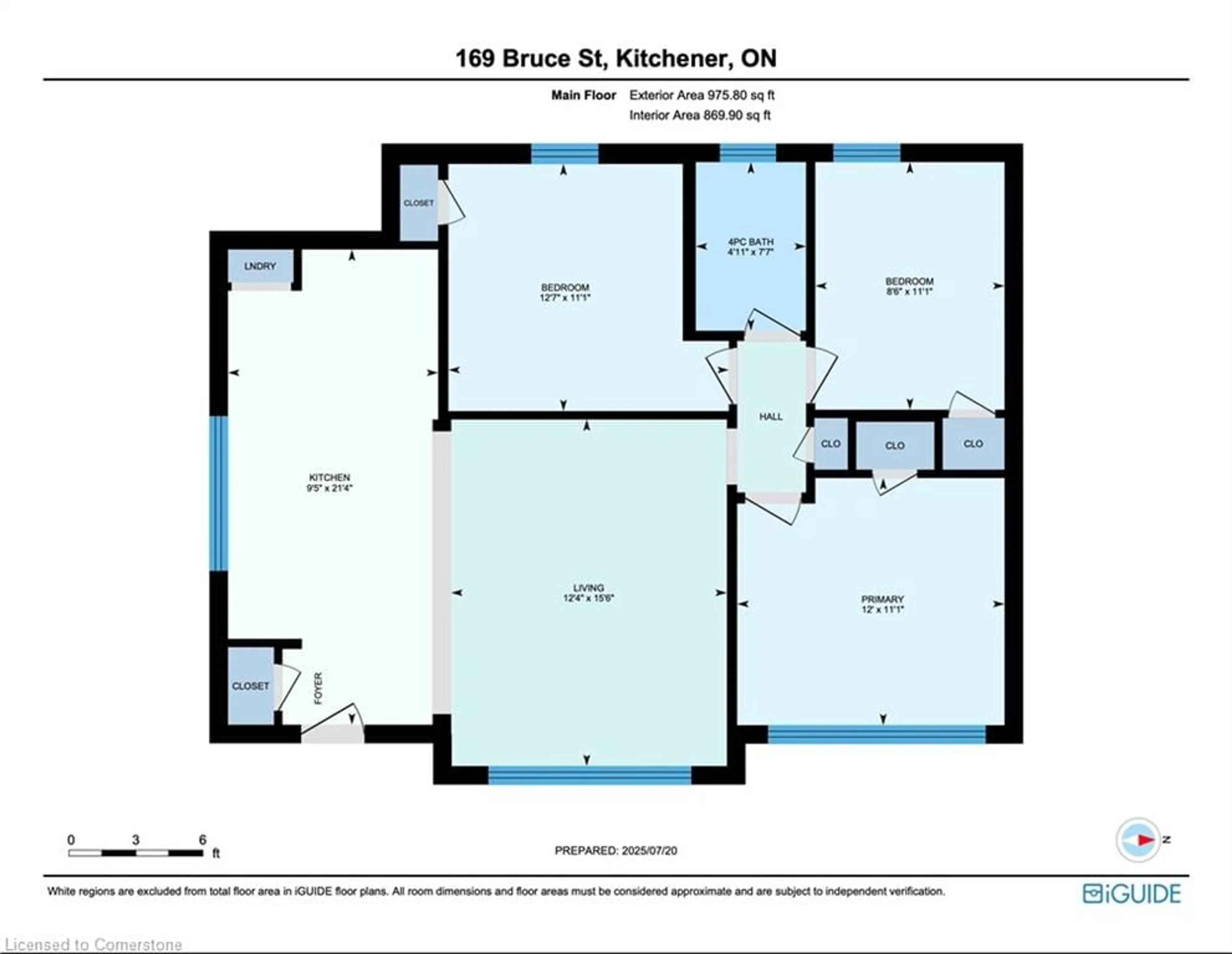 Floor plan for 169 Bruce St, Kitchener Ontario N2B 1Z2