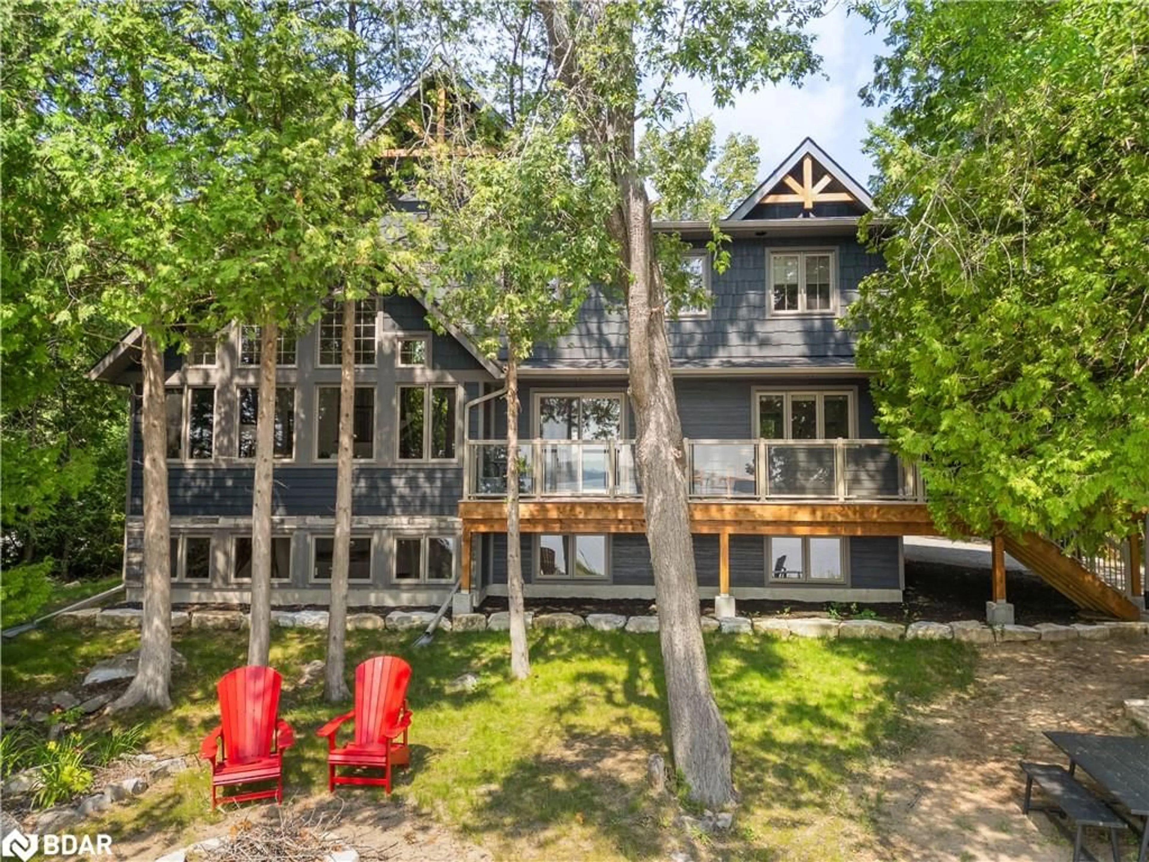 A pic from outside/outdoor area/front of a property/back of a property/a pic from drone, water/lake/river/ocean view for 4 Moose Rd, Coboconk Ontario K0M 1K0