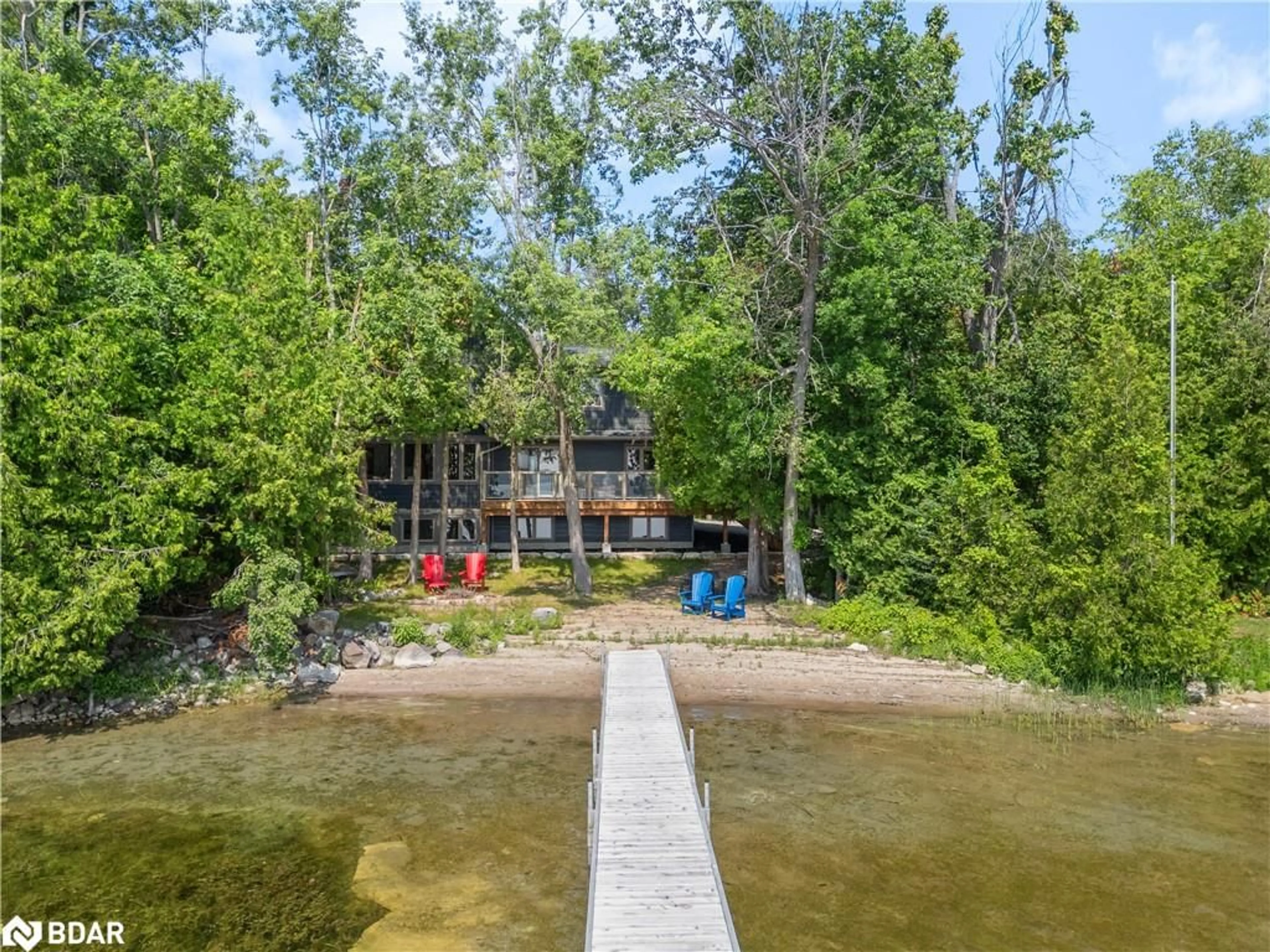 A pic from outside/outdoor area/front of a property/back of a property/a pic from drone, water/lake/river/ocean view for 4 Moose Rd, Coboconk Ontario K0M 1K0