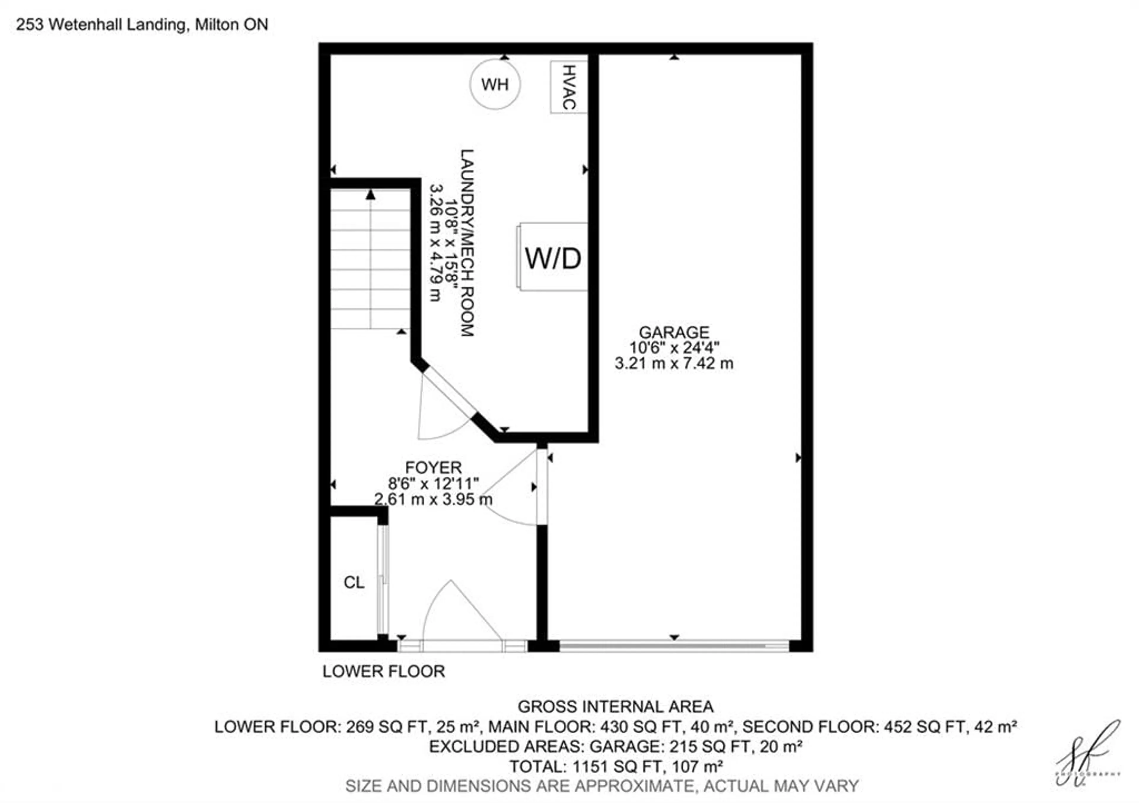 Floor plan for 253 Wetenhall Landng, Milton Ontario L9T 7B7