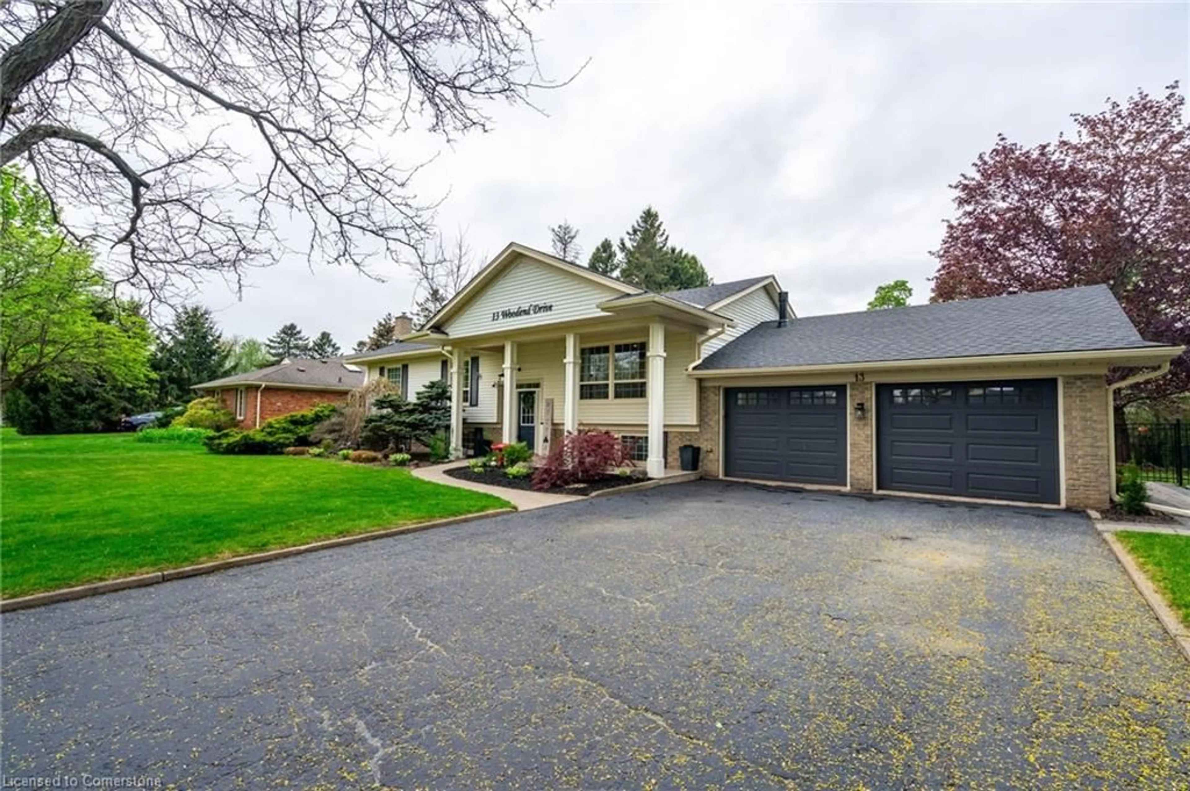 Home with vinyl exterior material, street for 13 Woodend Dr, Carlisle Ontario L0R 1H2