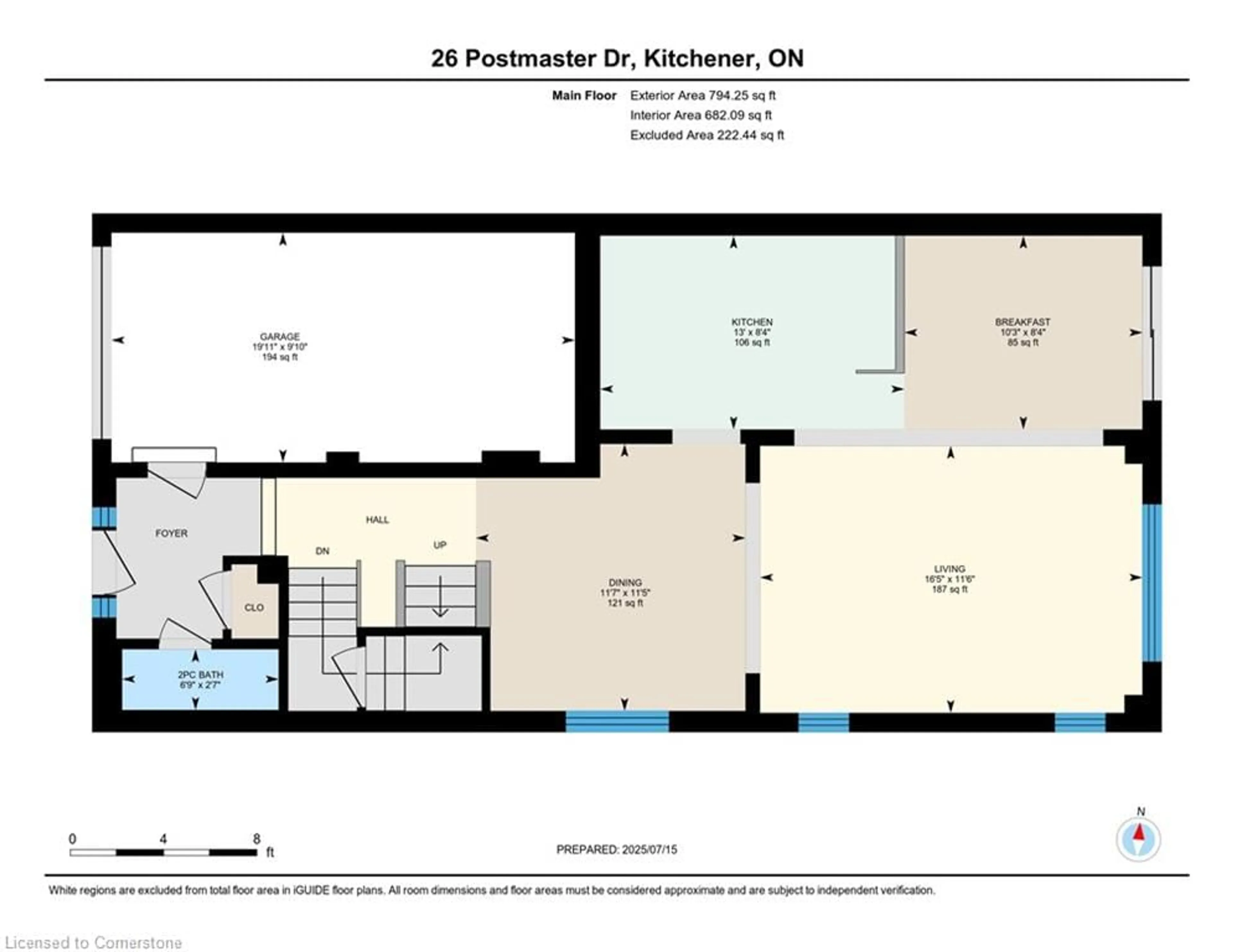 Floor plan for 26 Postmaster Dr, Kitchener Ontario N2R 0J2