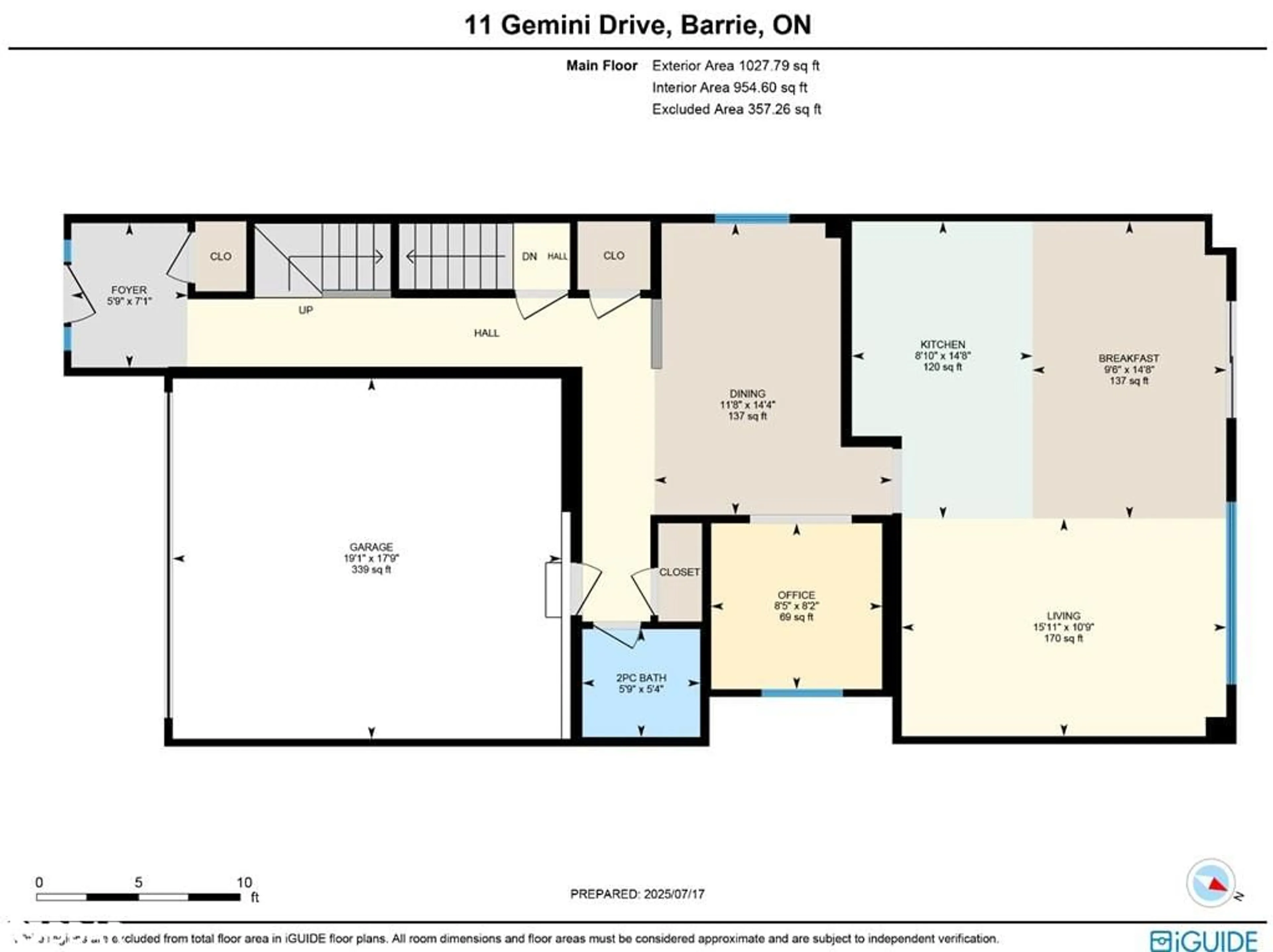 Floor plan for 11 Gemini Drive, Barrie Ontario L9J 0P5