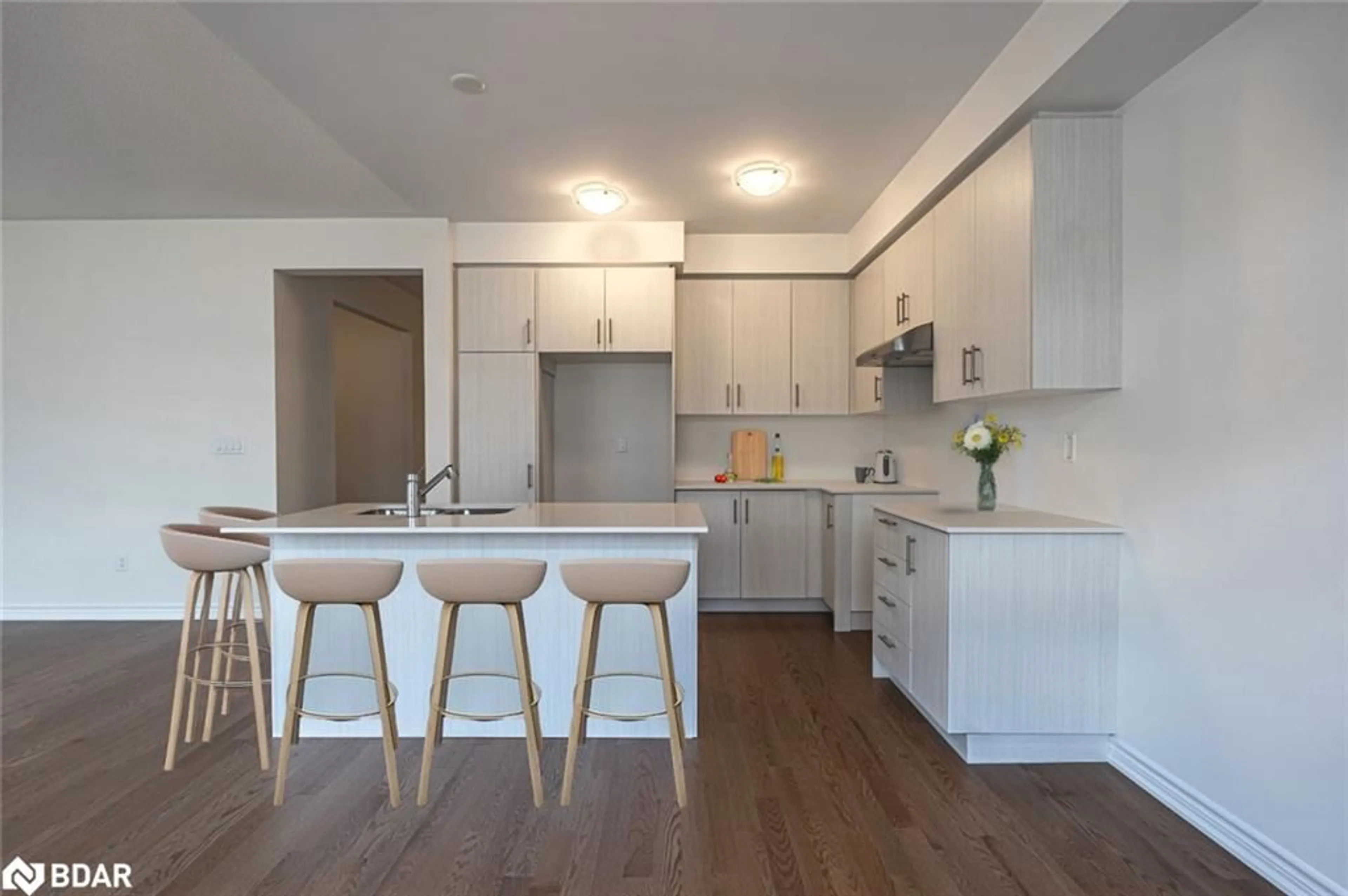 Open concept kitchen, wood/laminate floor for 11 Gemini Drive, Barrie Ontario L9J 0P5