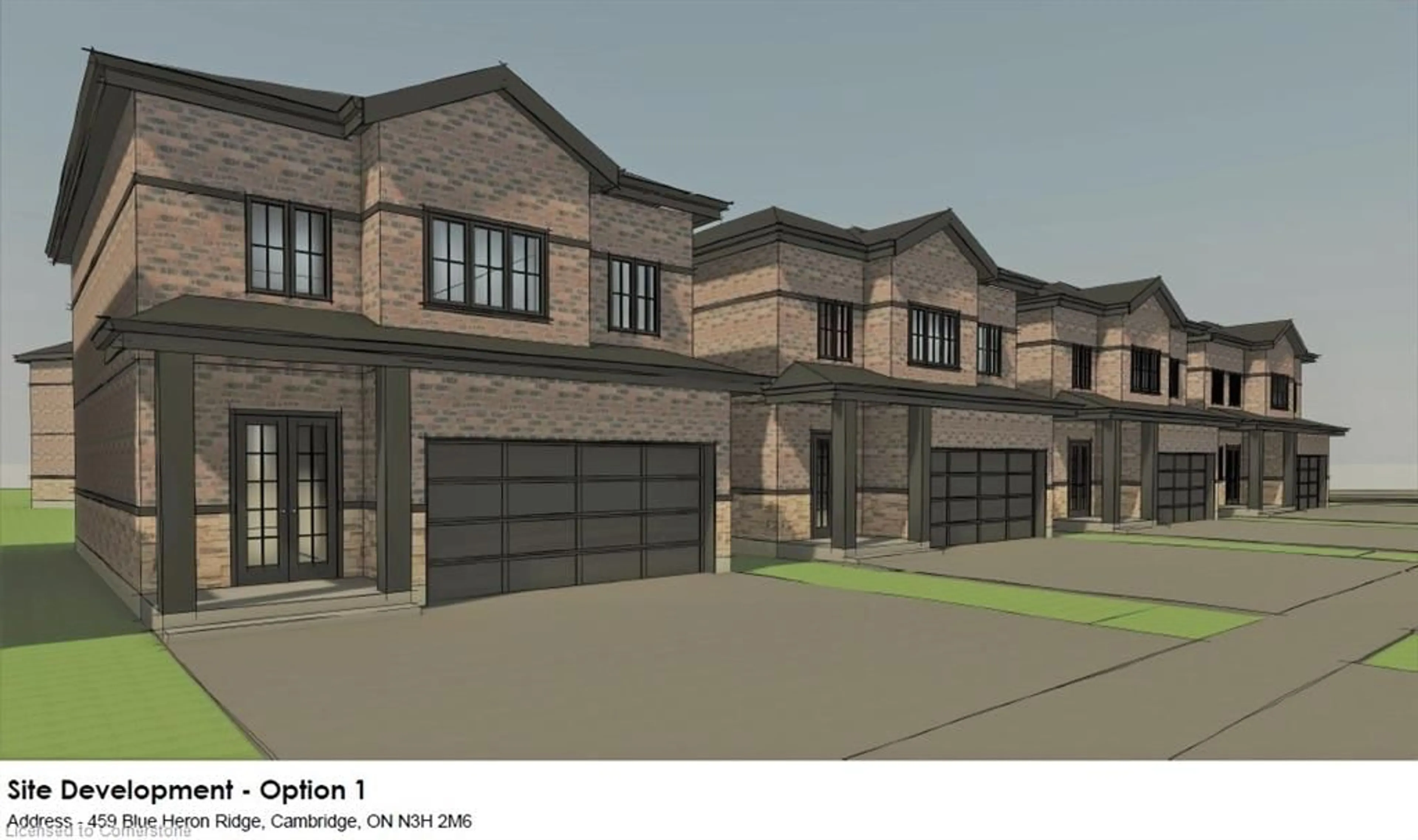 Home with brick exterior material, street for 447-459 Blue Heron Ridge, Cambridge Ontario N3H 2M6