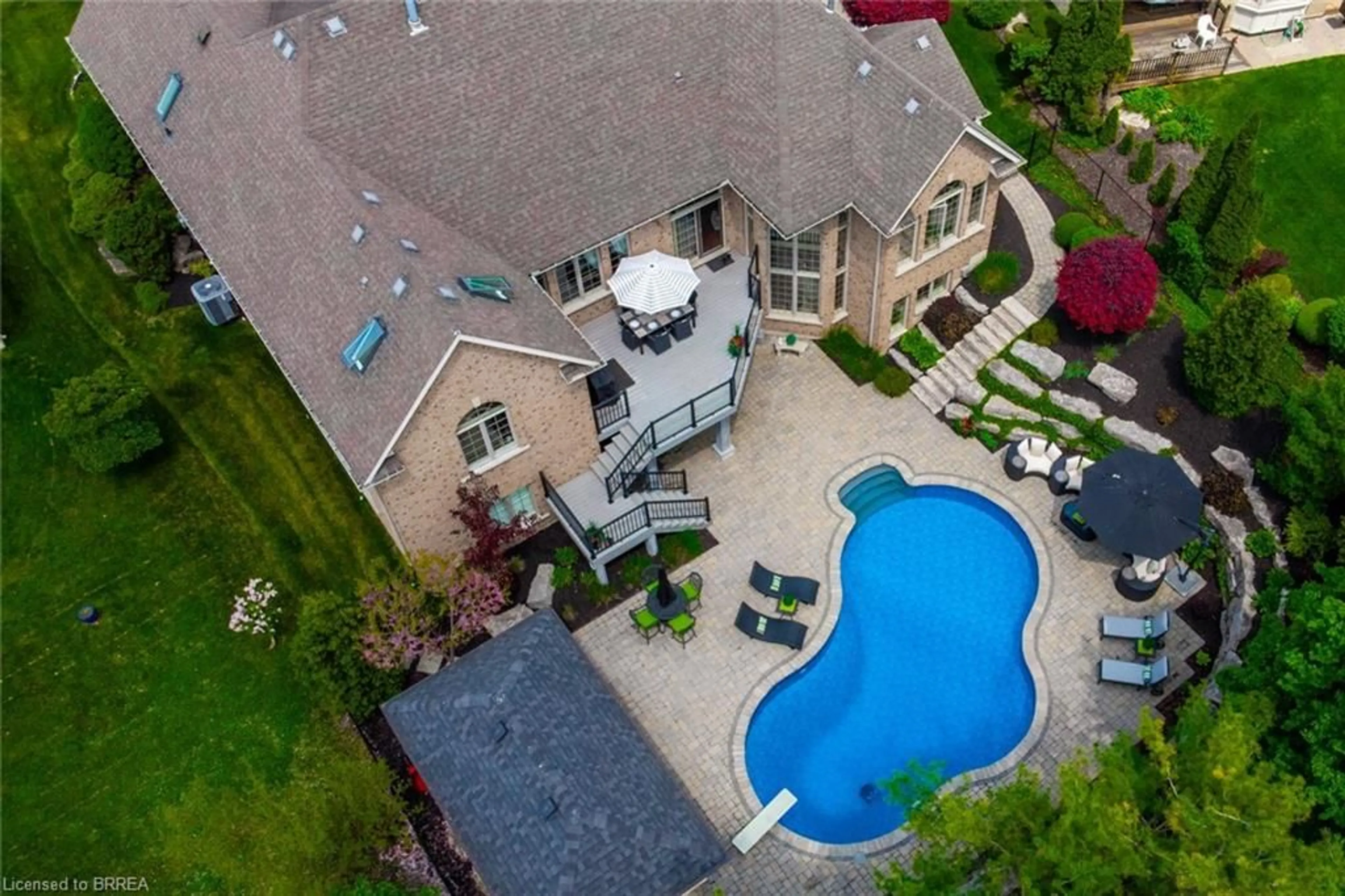 A pic from outside/outdoor area/front of a property/back of a property/a pic from drone, water/lake/river/ocean view for 75 St. Andrews Dr, Brantford Ontario N3T 6H3
