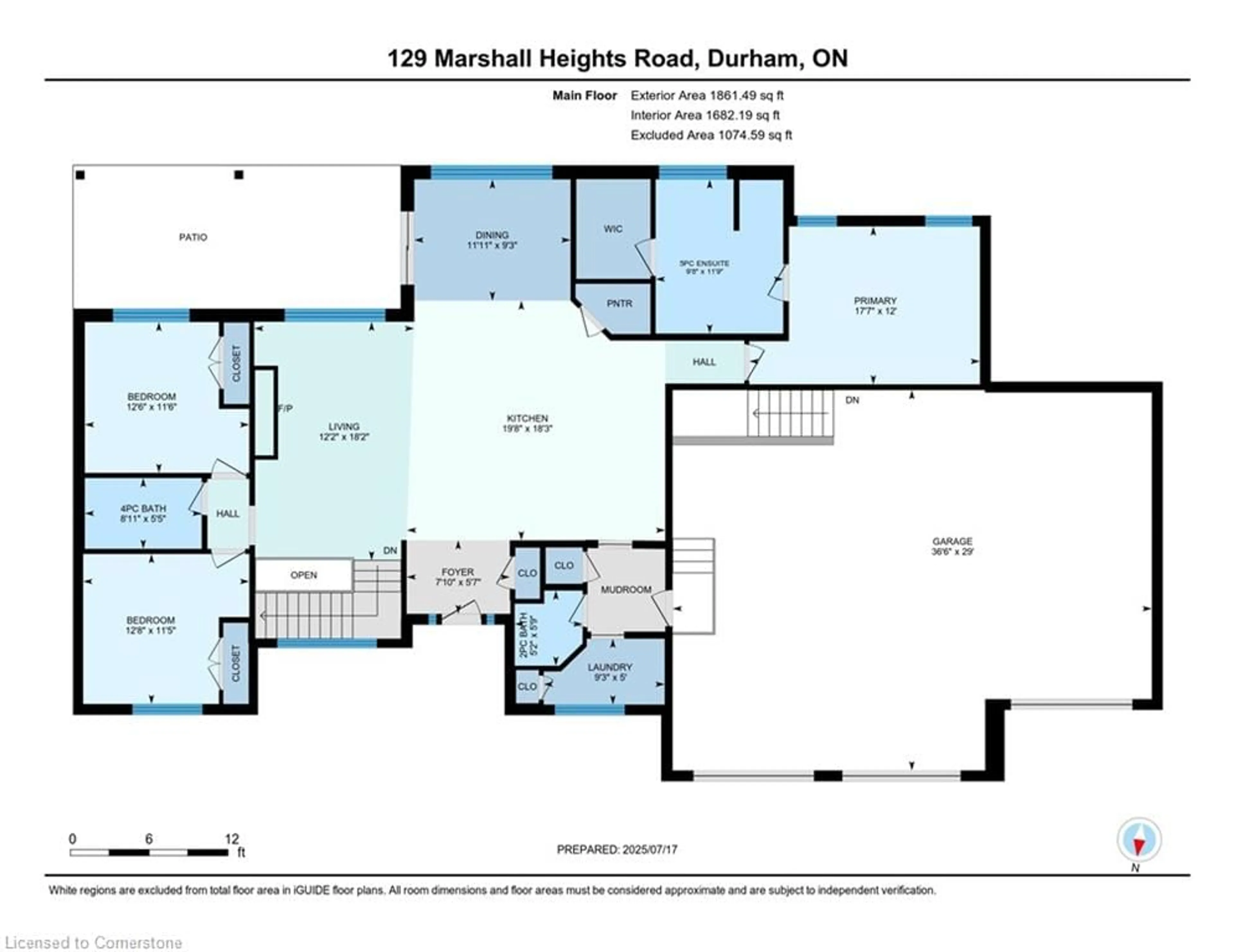 Floor plan for 129 Marshall Heights Rd, Durham Ontario N0G 1R0