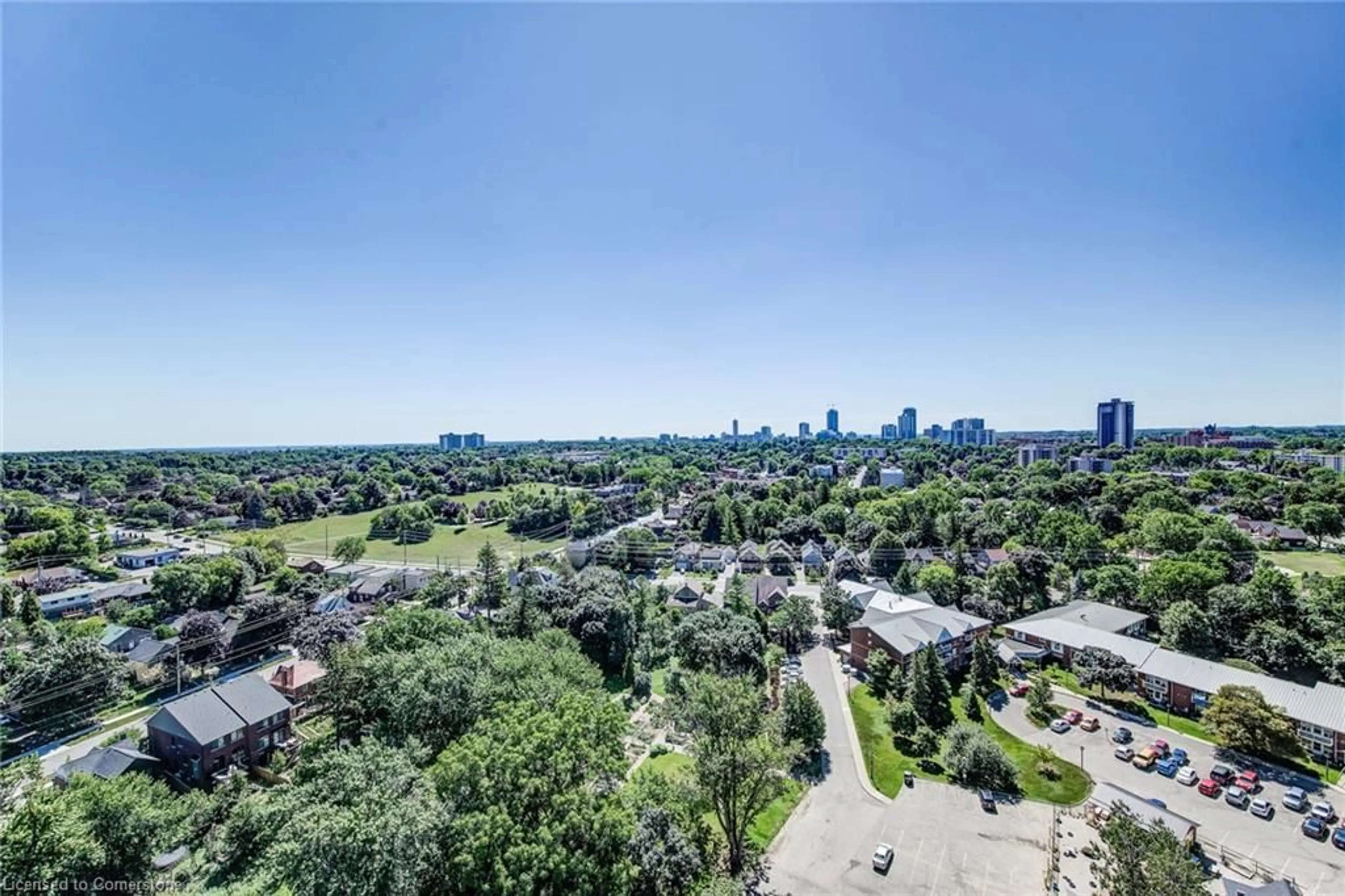 A pic from outside/outdoor area/front of a property/back of a property/a pic from drone, city buildings view from balcony for 6 Willow St #2203, Waterloo Ontario N2J 4S3