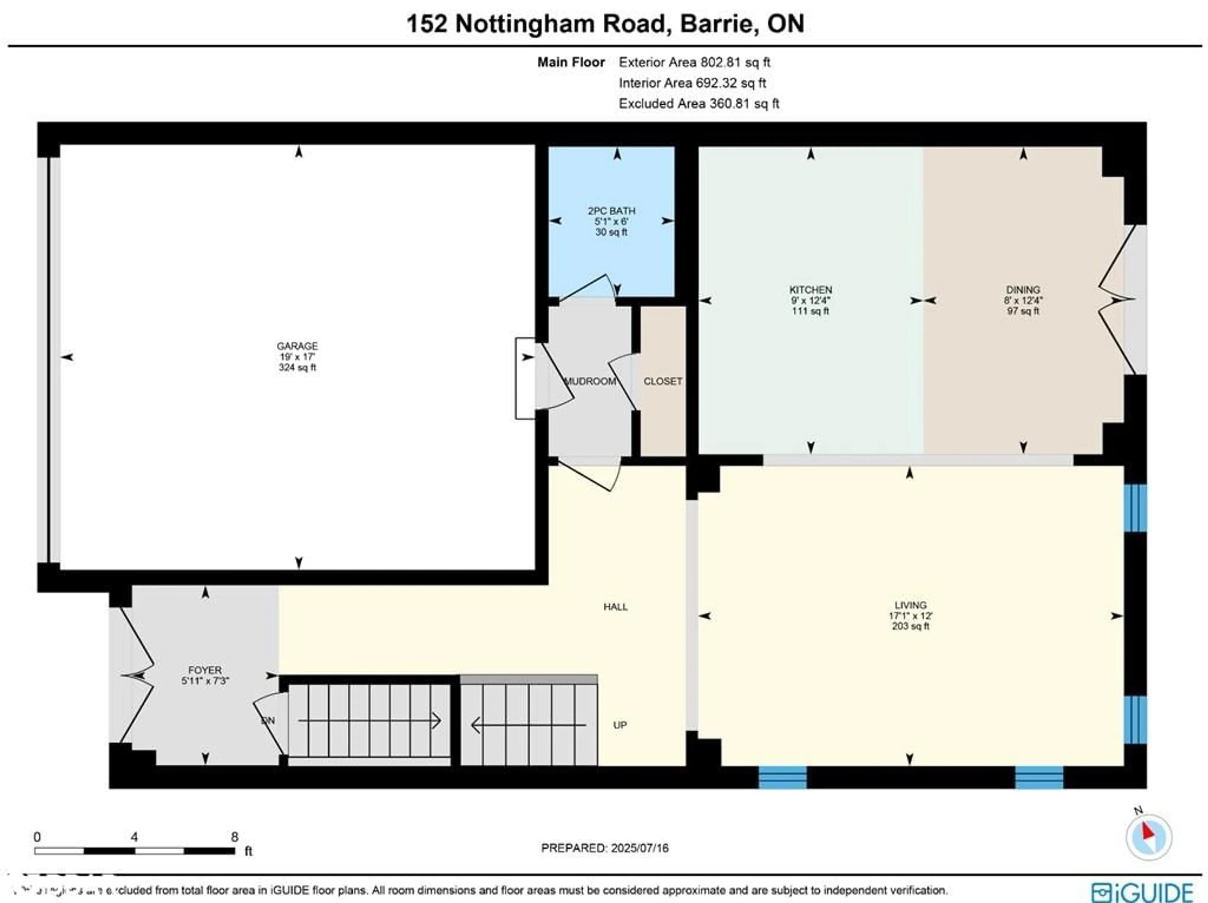 Floor plan for 152 Nottingham Road, Barrie Ontario L9S 2Z8