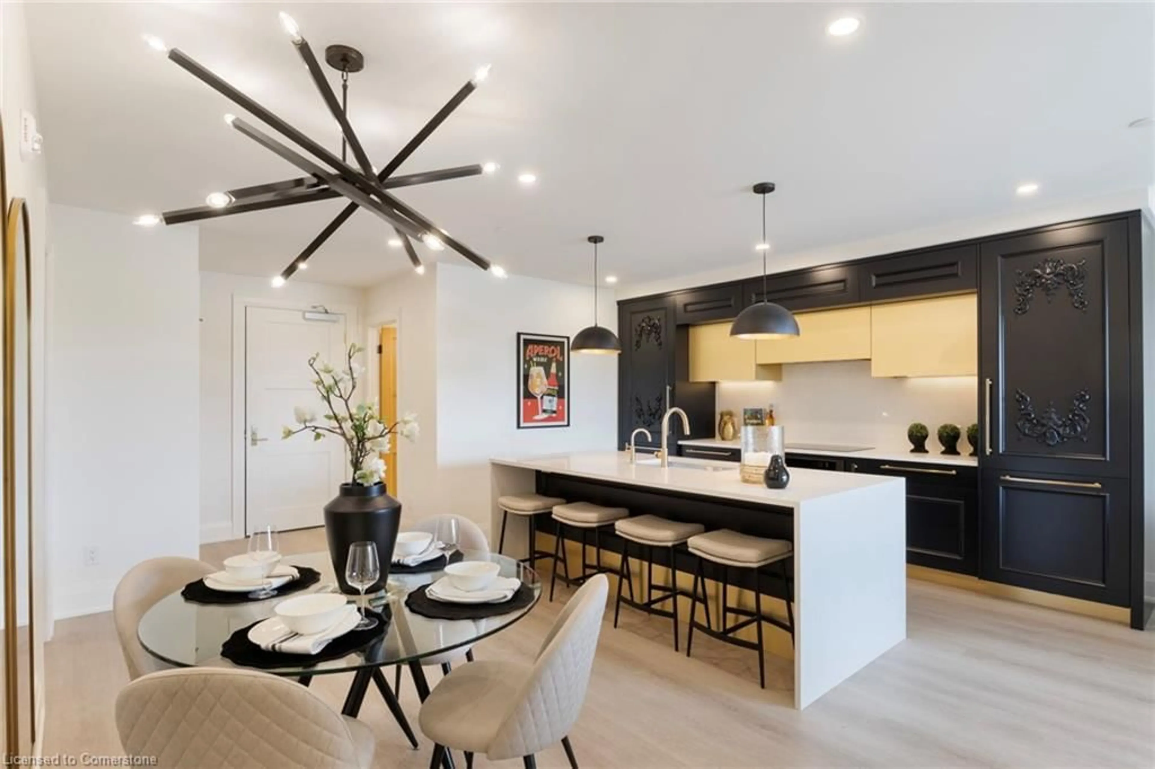 Open concept kitchen, ceramic/tile floor for 6523 Wellington 7 Rd #425, Elora Ontario N0B 1S0