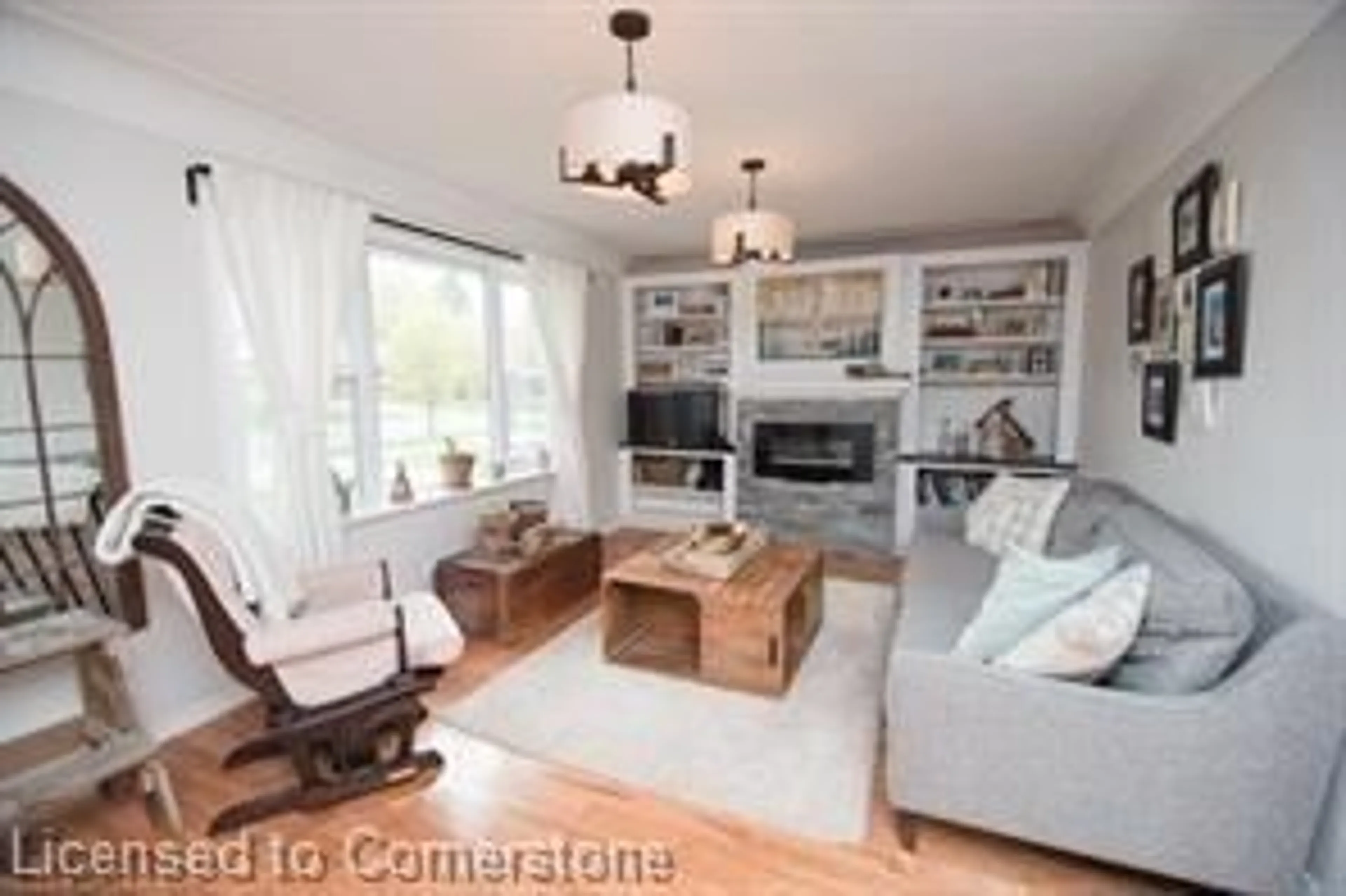 Living room with furniture, wood/laminate floor for 76 Third Ave, Kitchener Ontario N2C 1N6