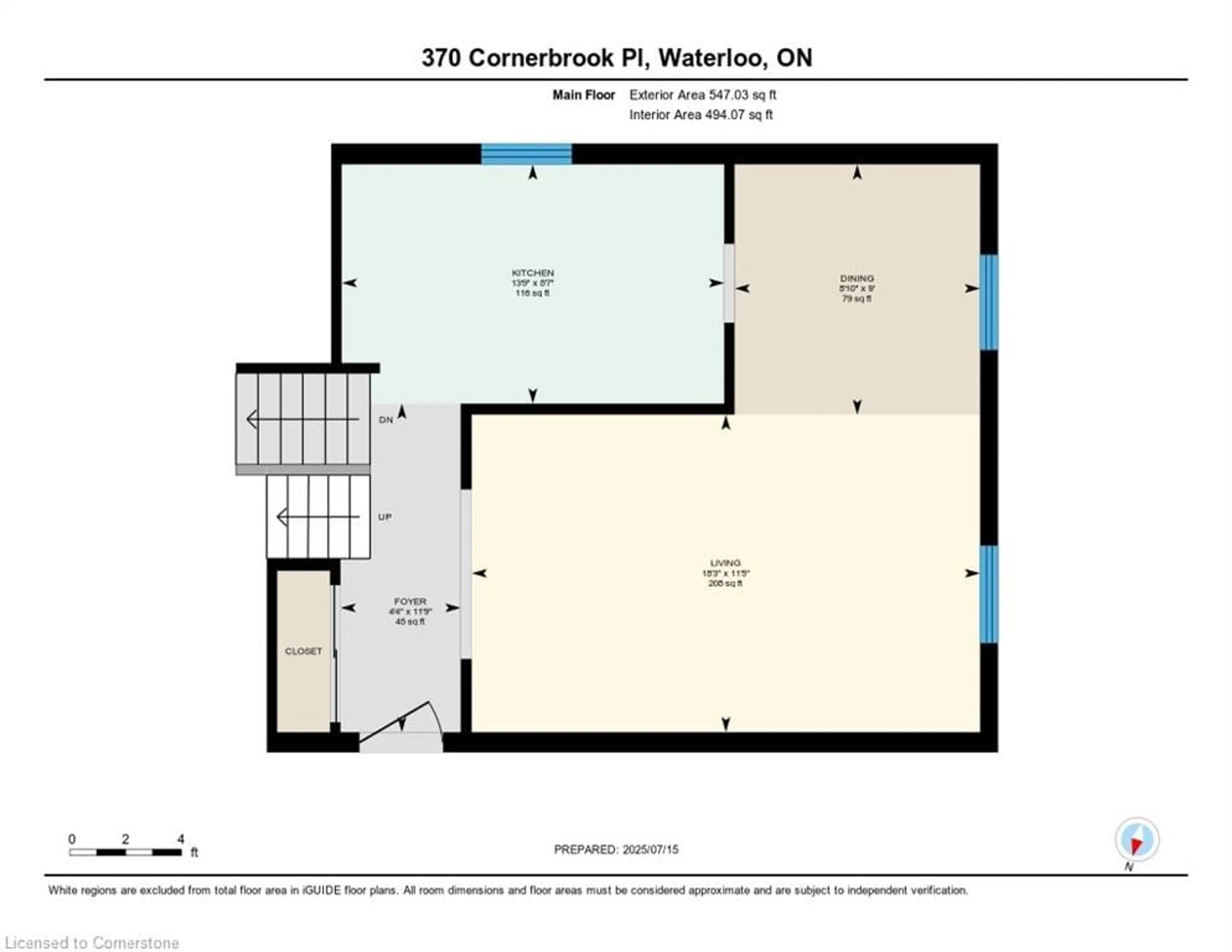 Floor plan for 370 Cornerbrook Pl, Waterloo Ontario N2V 1M3