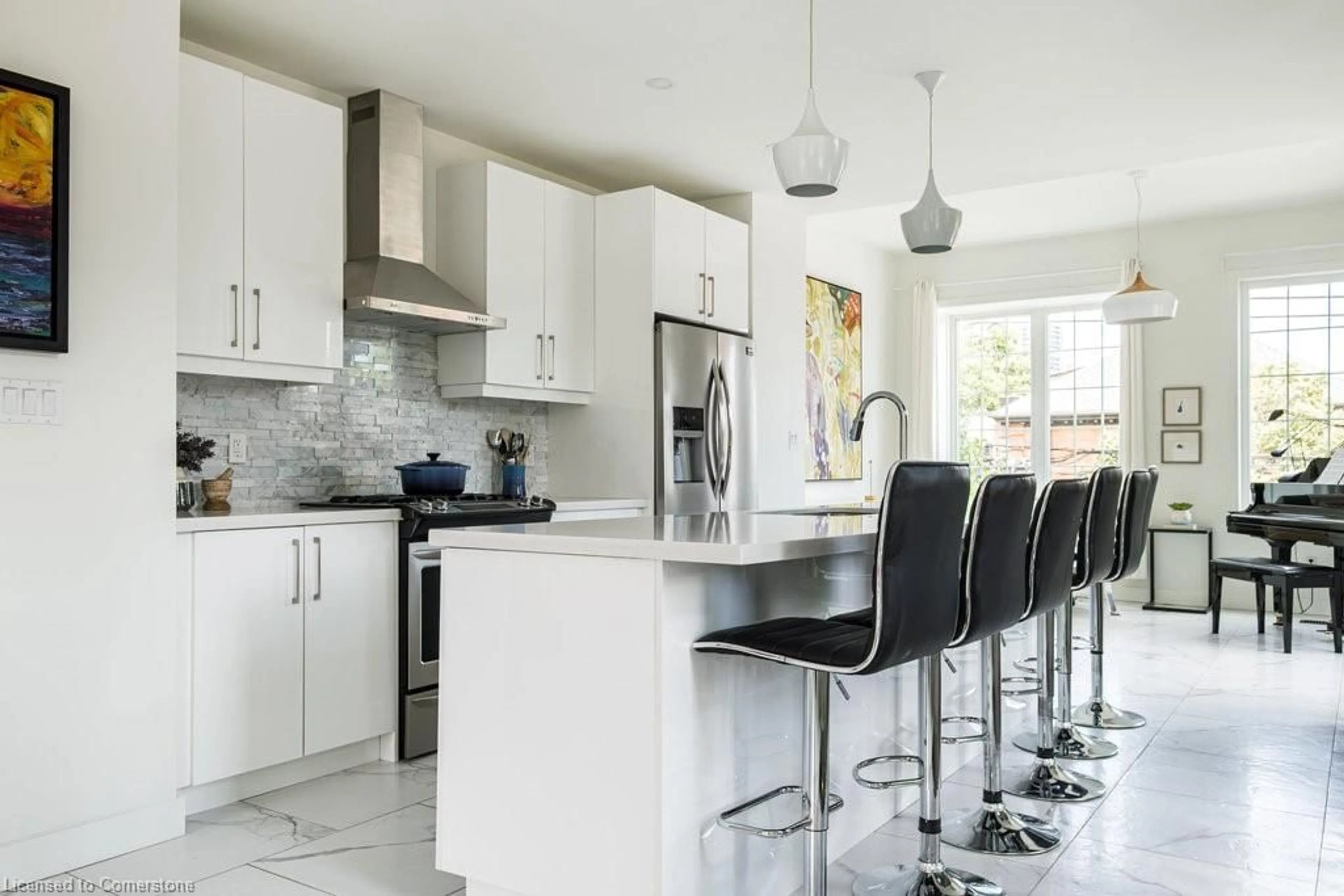 Contemporary kitchen, ceramic/tile floor for 96 Augusta St, Hamilton Ontario L8N 1R2