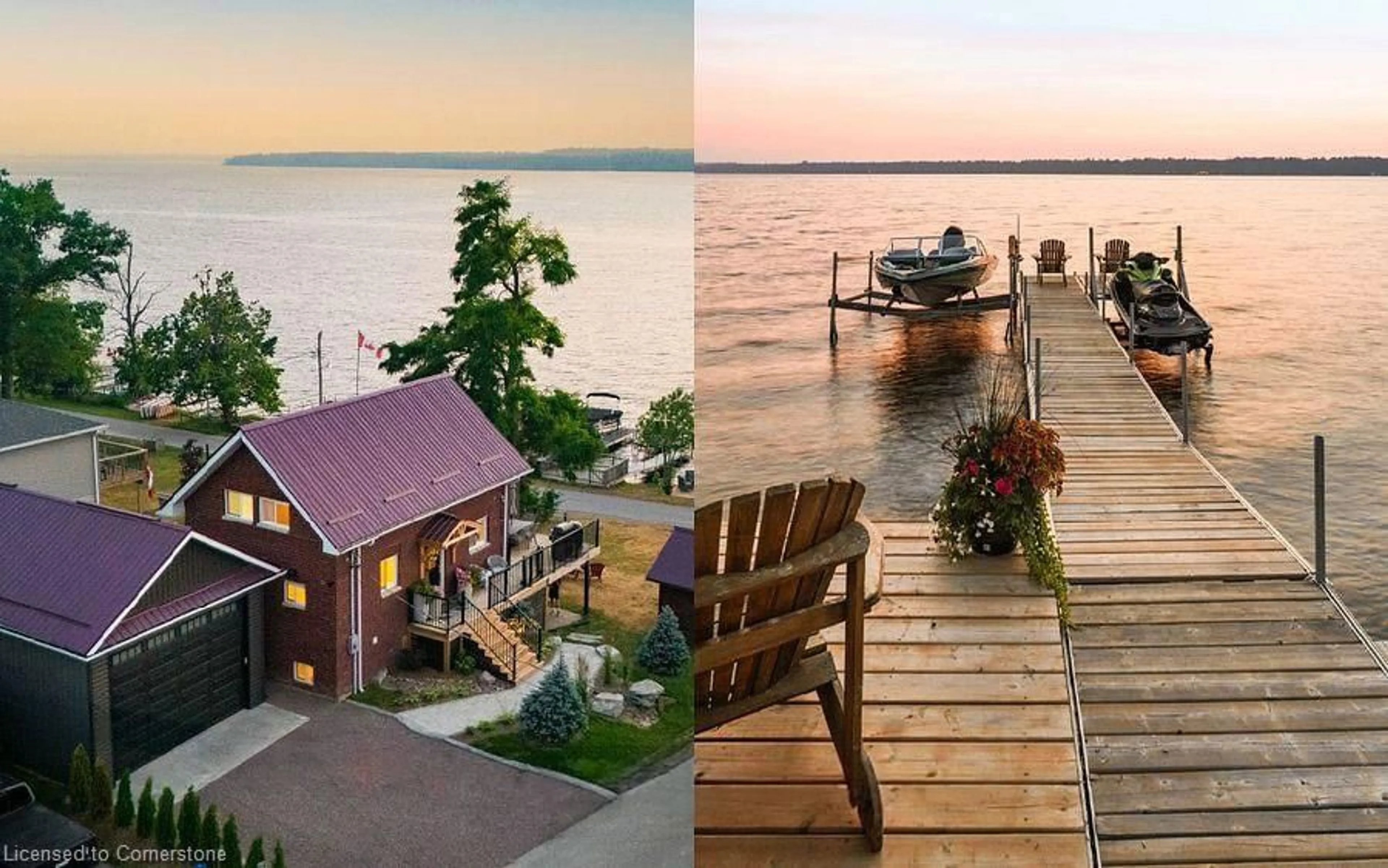 A pic from outside/outdoor area/front of a property/back of a property/a pic from drone, water/lake/river/ocean view for 11 Fifth St, Kawartha Lakes Ontario K0M 1L0