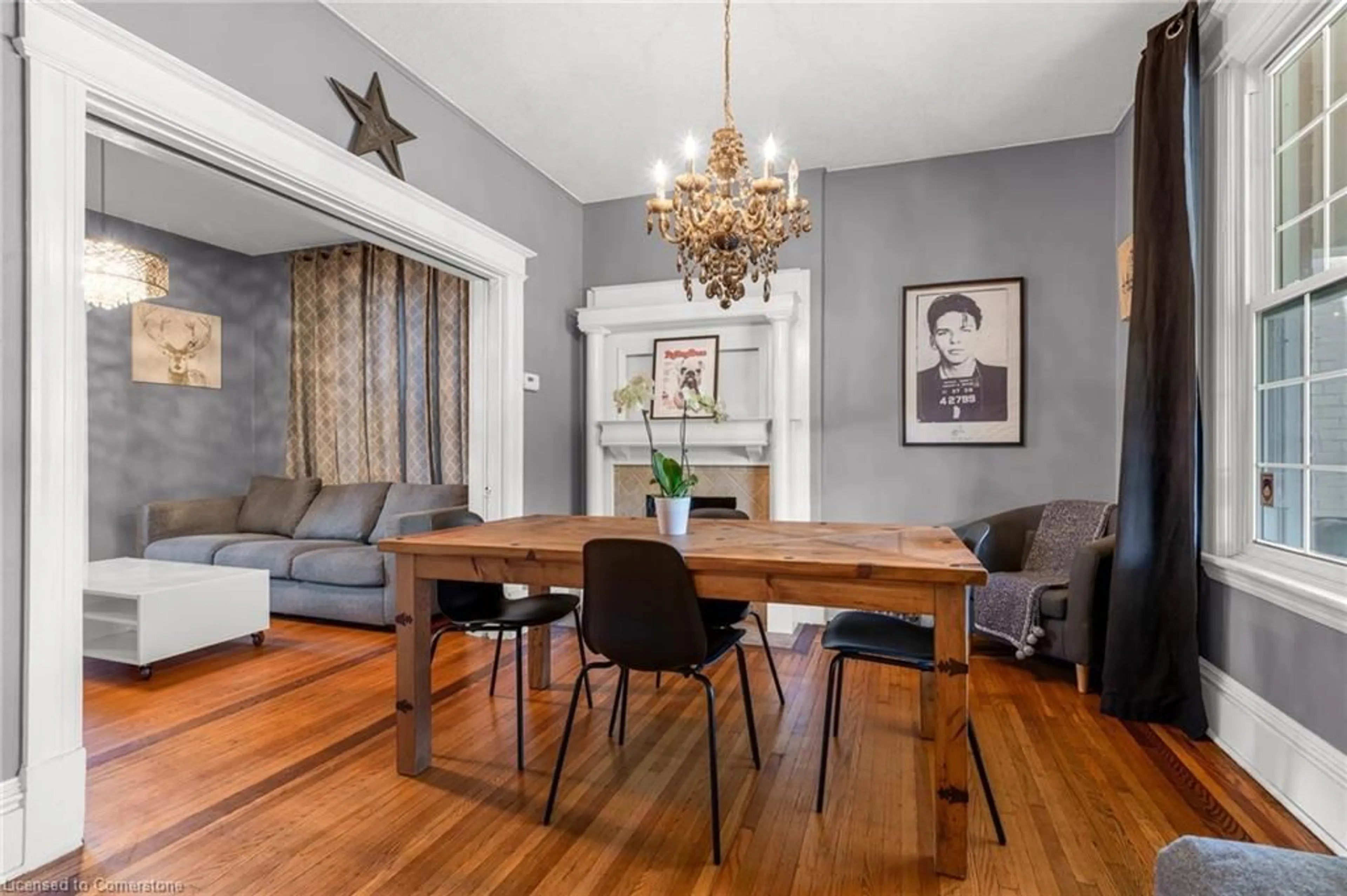 Dining room, wood/laminate floor for 187 Victoria Ave, Hamilton Ontario L8L 5E9