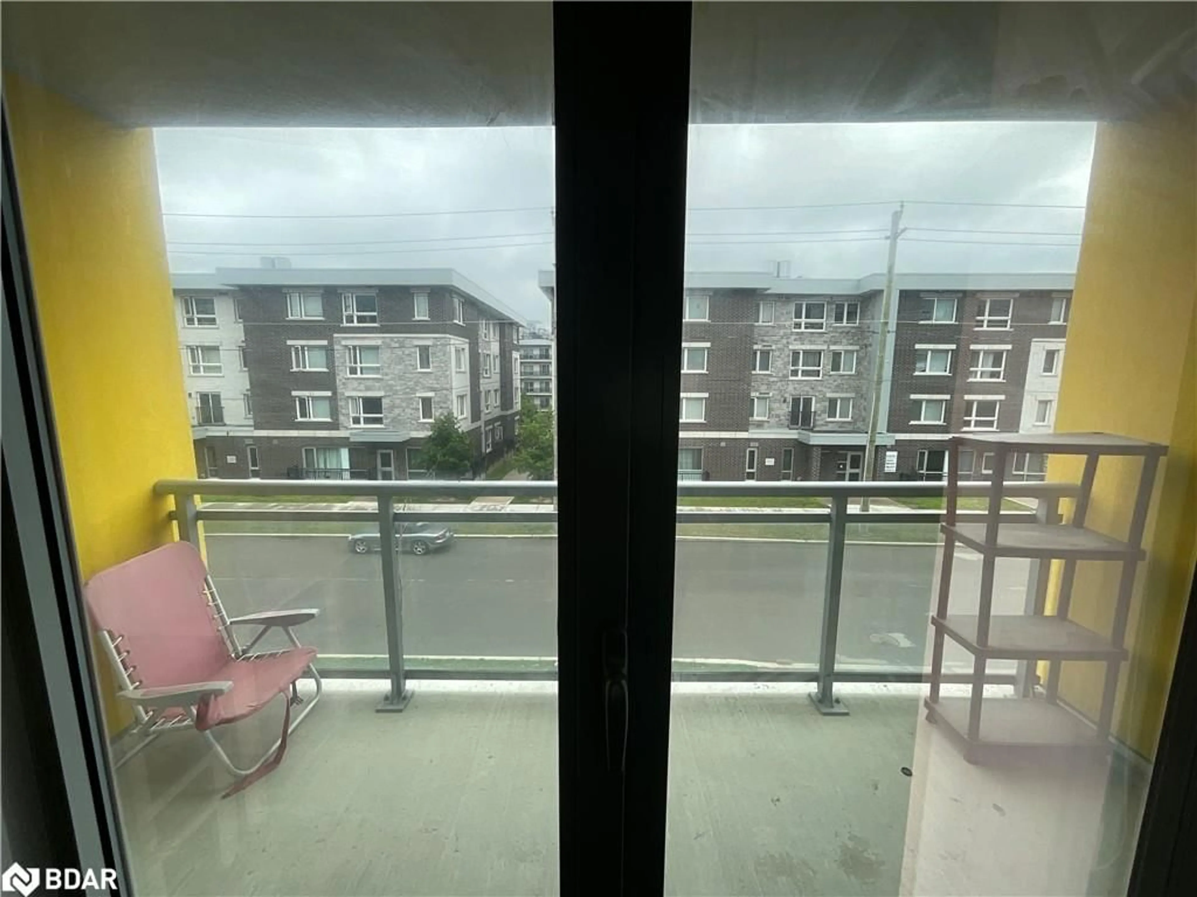 Balcony in the apartment, city buildings view from balcony for 257 Hemlock Street St #13, Waterloo Ontario N2L 0K2