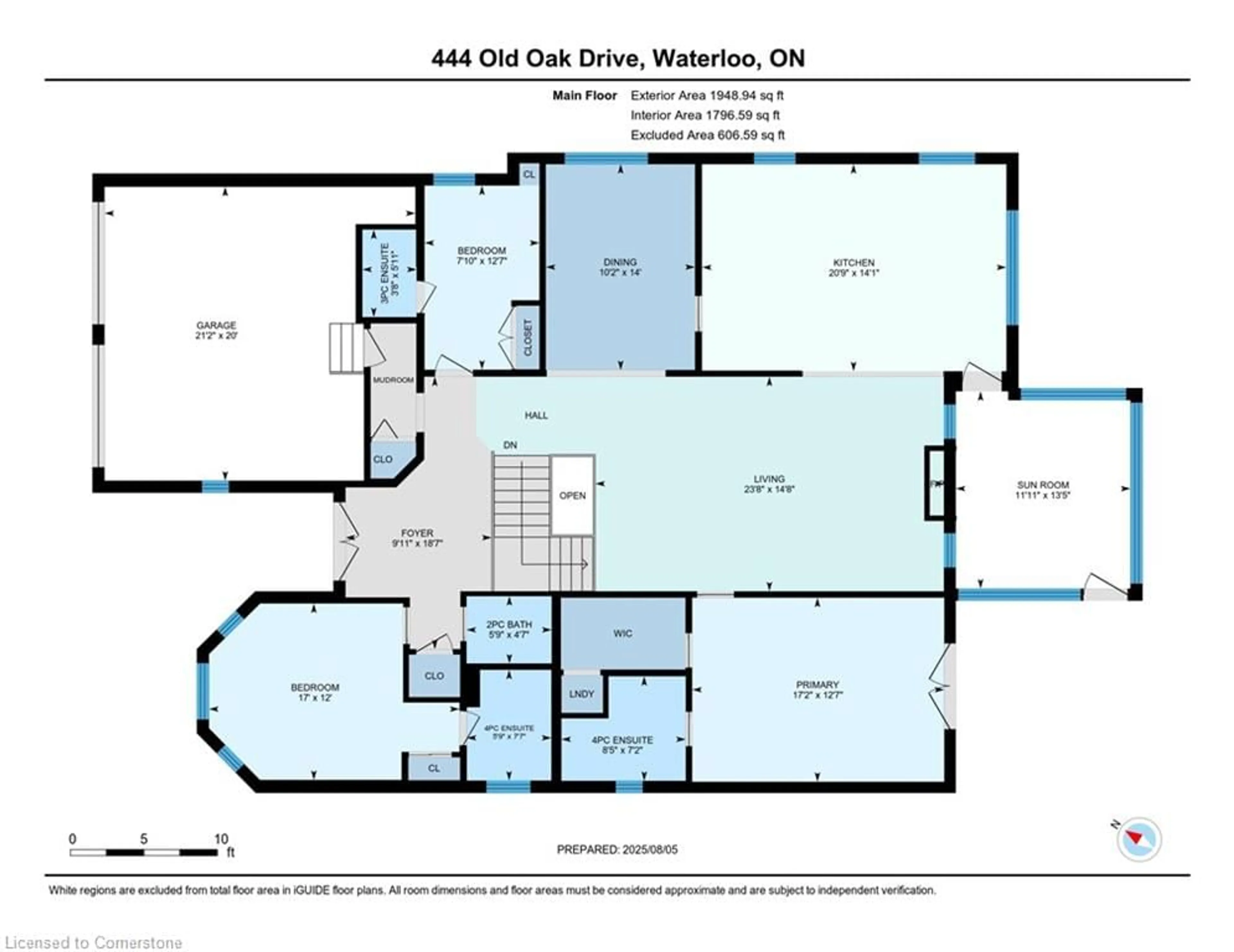 Floor plan for 444 Old Oak Dr, Waterloo Ontario N2T 2V8