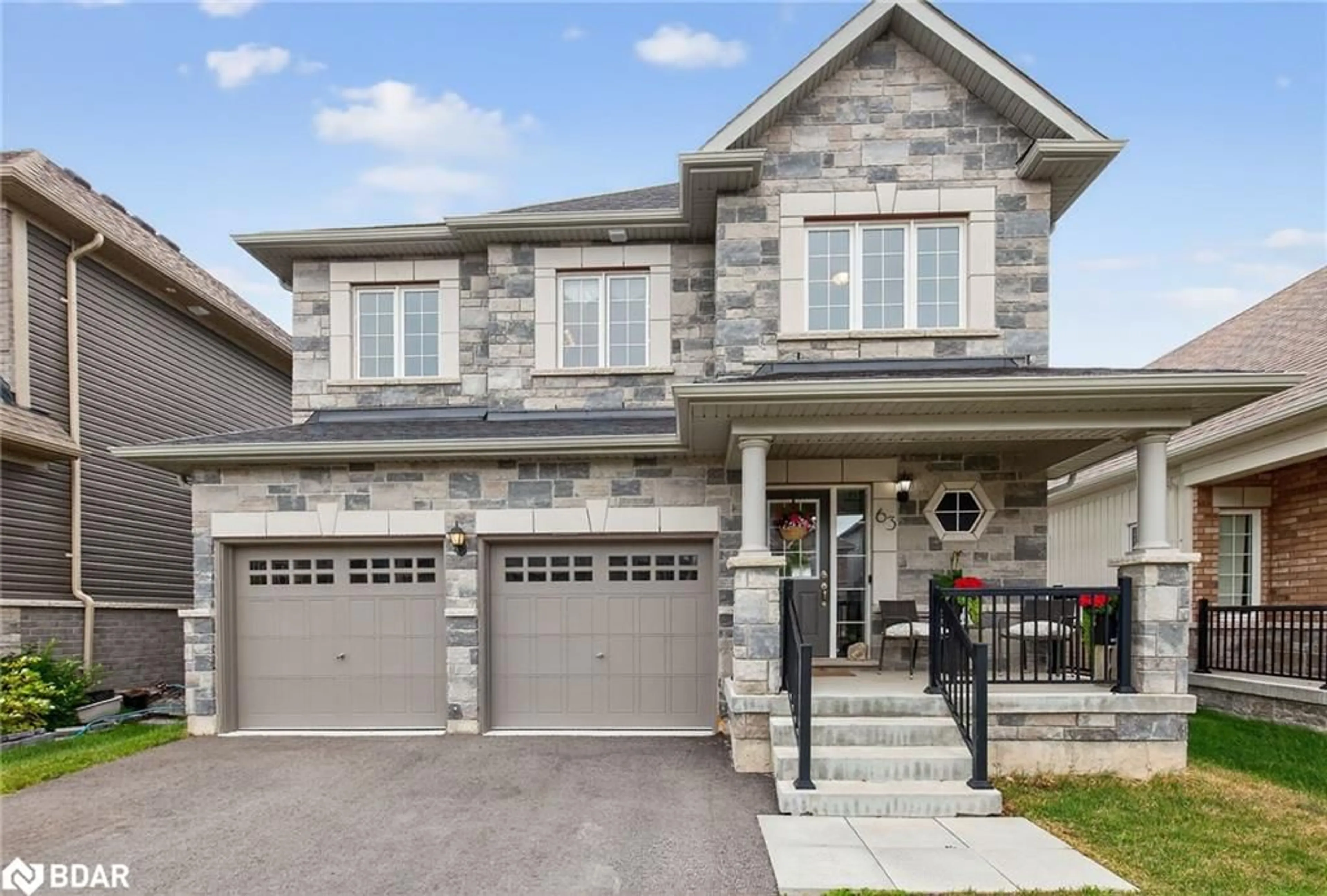 Home with brick exterior material, street for 63 Atlantis Drive Dr, Orillia Ontario L3V 8L4