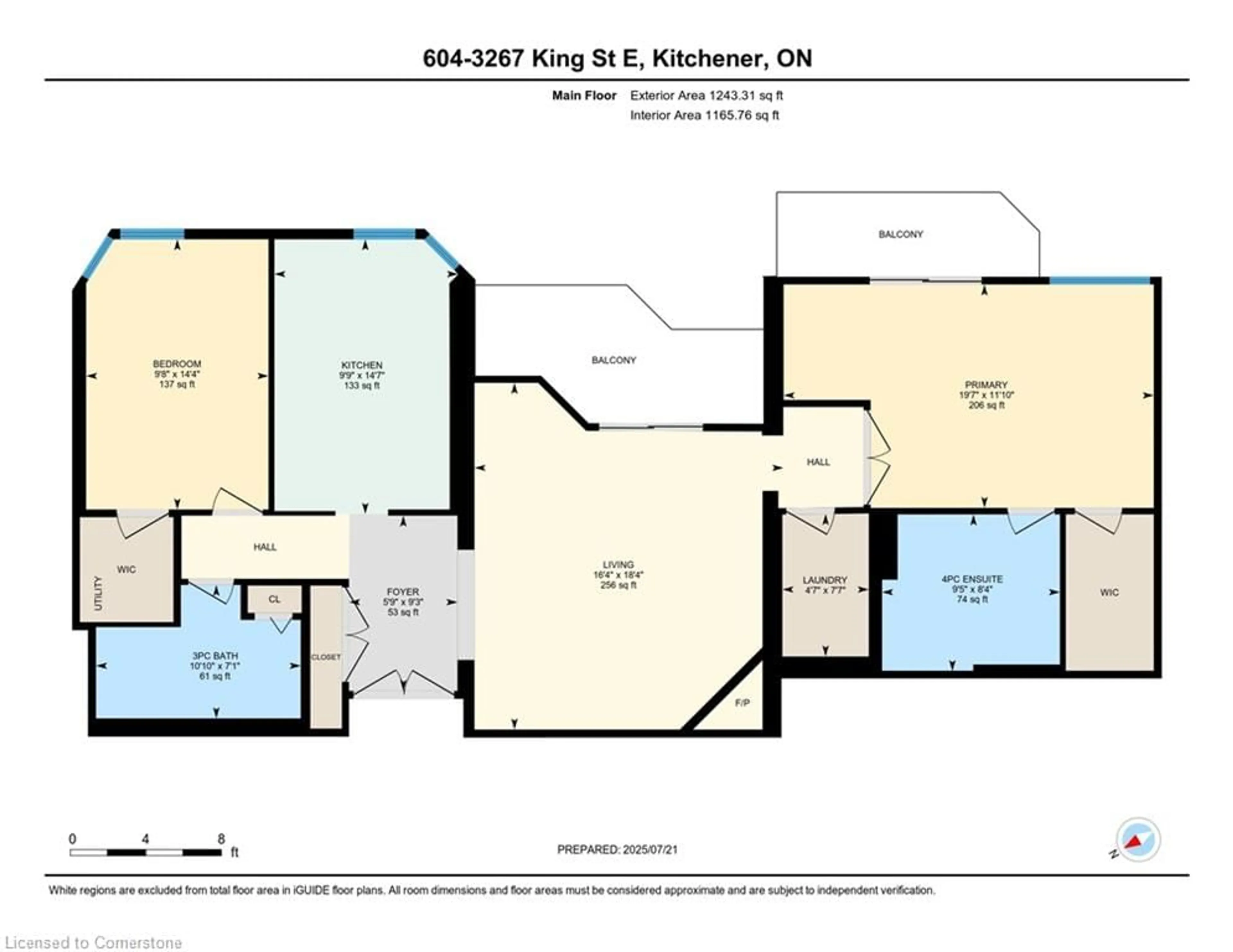 Floor plan for 3267 King St #604, Kitchener Ontario N2A 4A4