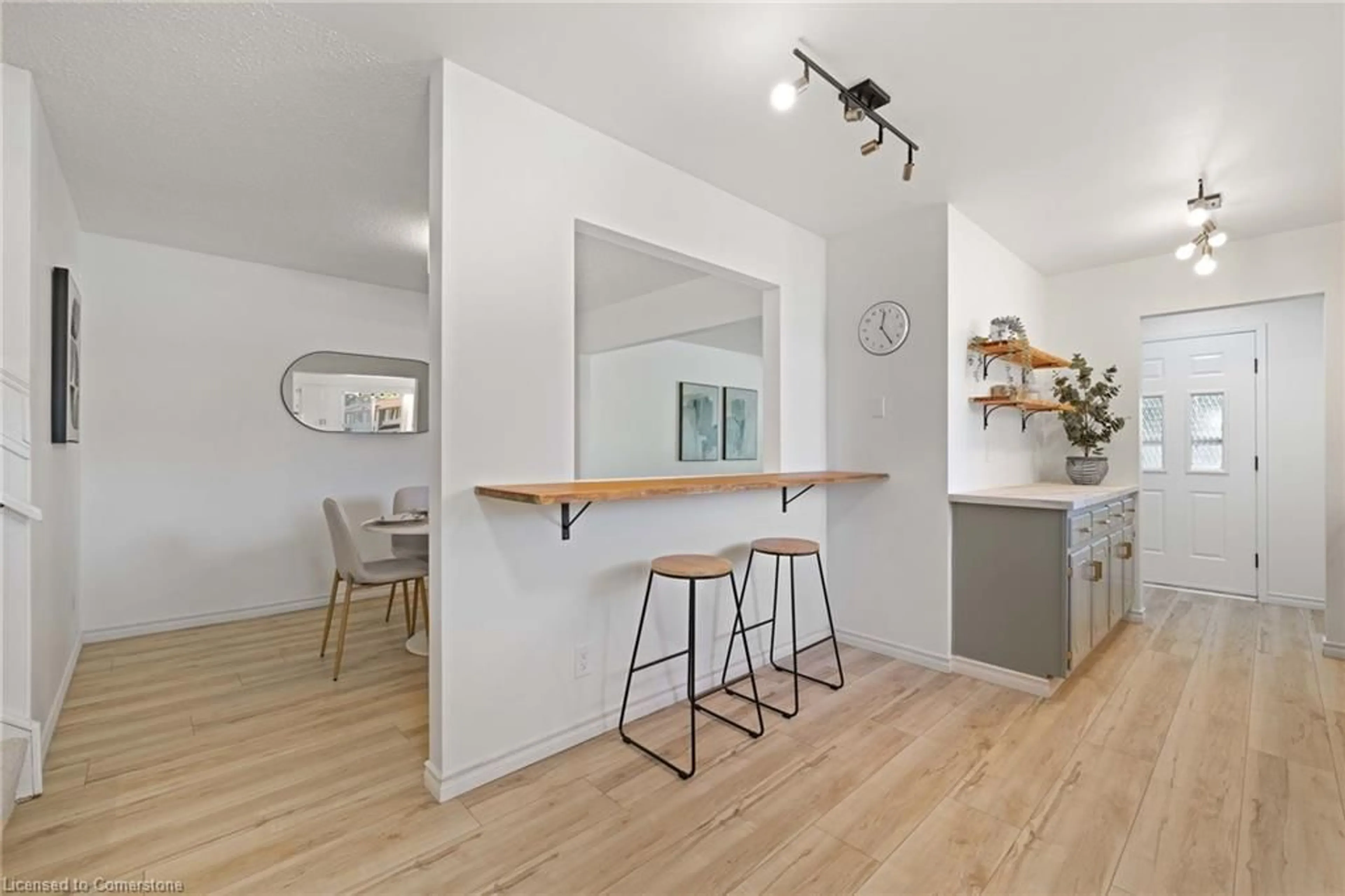 Open concept kitchen, wood/laminate floor for 5 Uxbridge Cres, Kitchener Ontario N2E 2S2