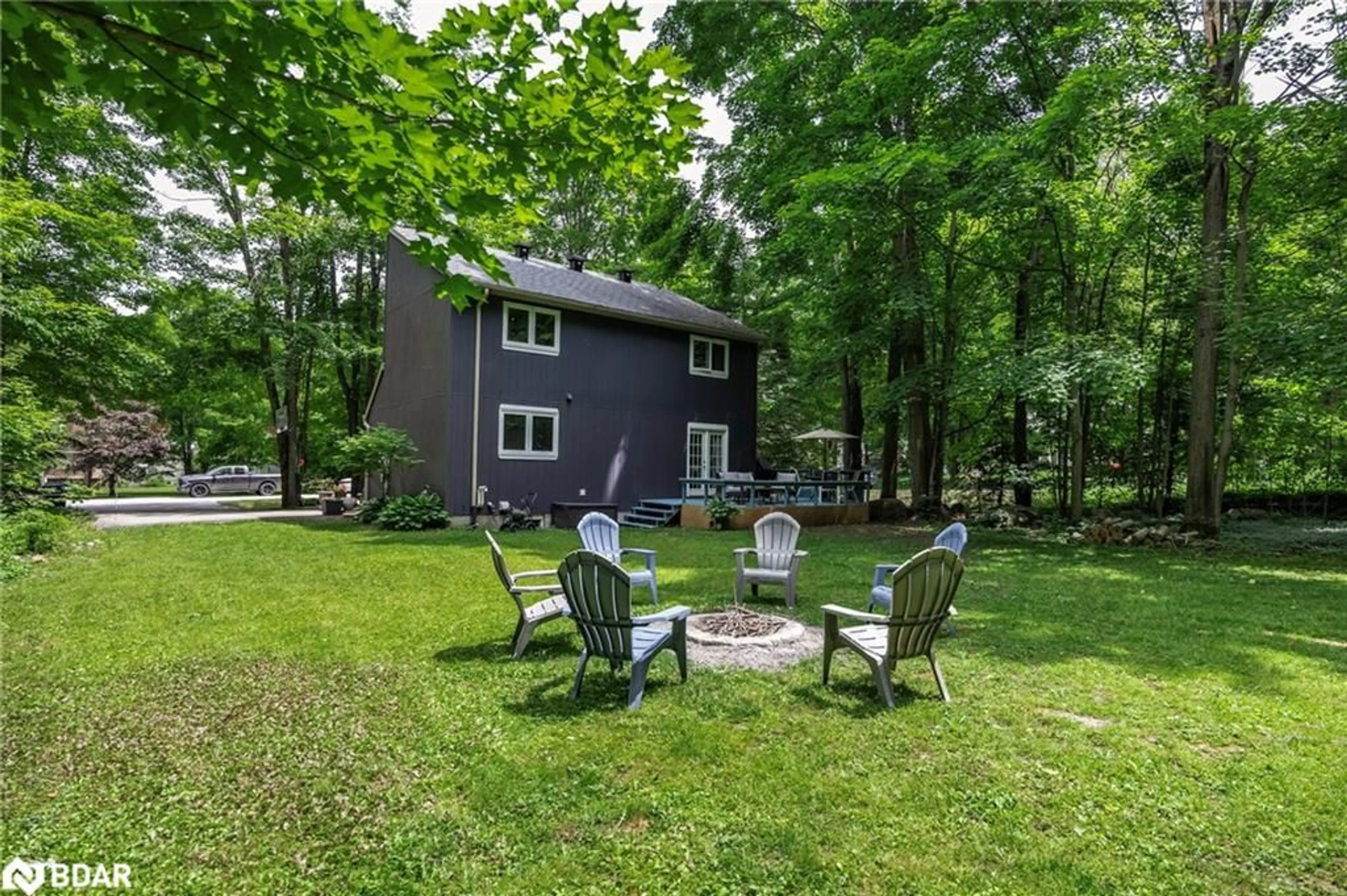 Patio, forest/trees view for 26 Cherry Trail, Sugarbush Ontario L0K 1E0