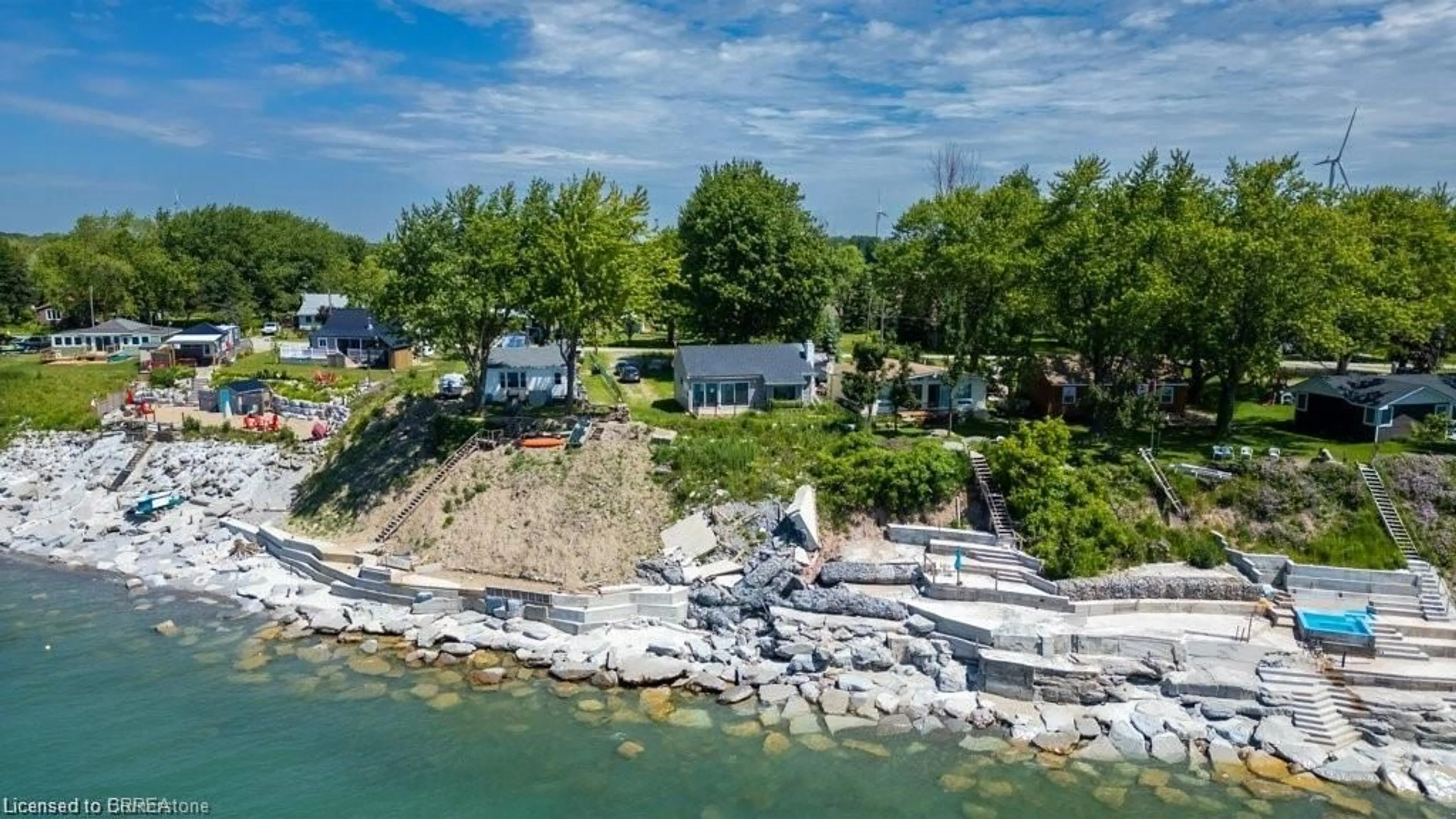 A pic from outside/outdoor area/front of a property/back of a property/a pic from drone, water/lake/river/ocean view for 41 Derner Line, Dunnville Ontario N0A 1K0