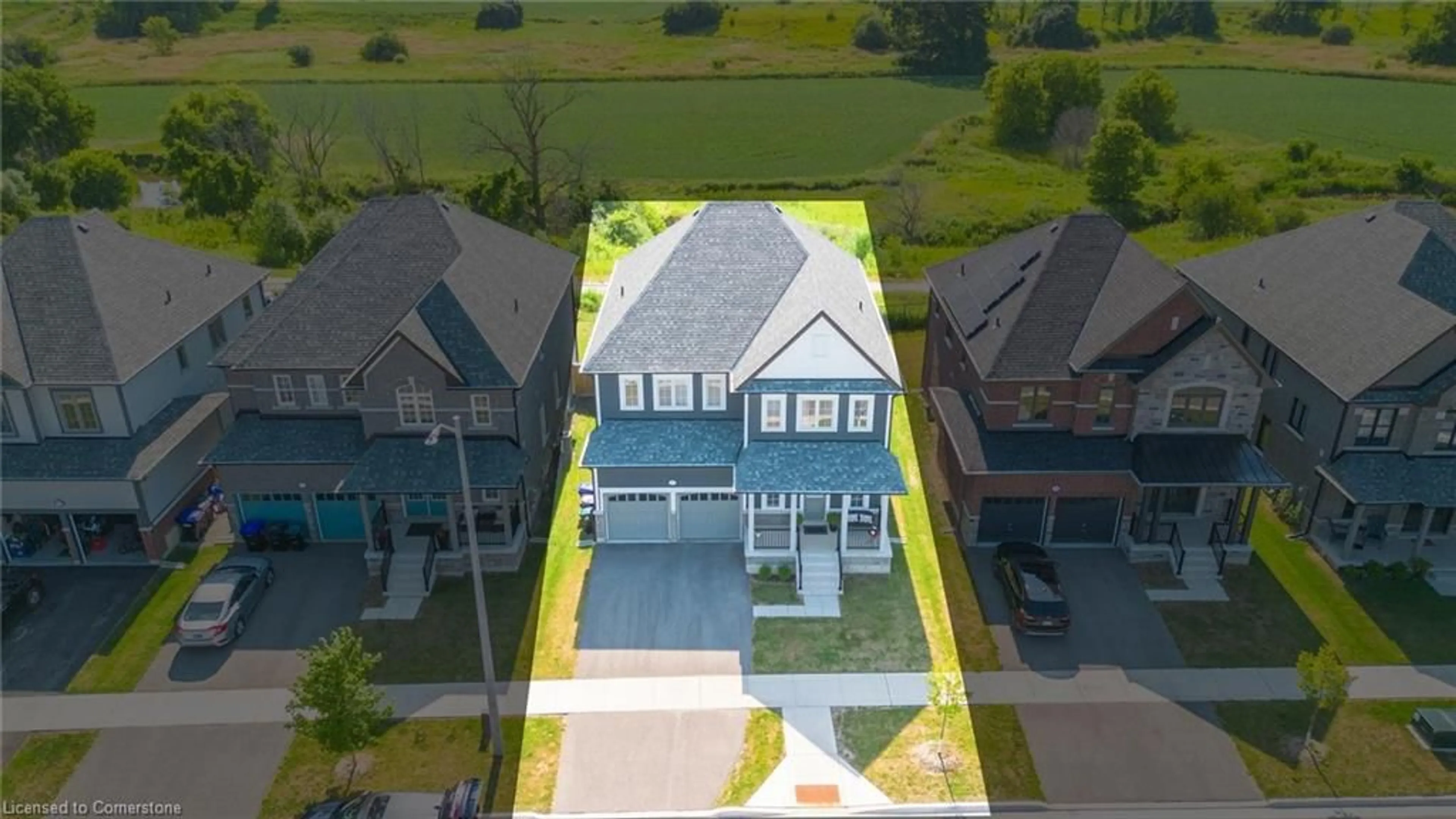 A pic from outside/outdoor area/front of a property/back of a property/a pic from drone, street for 134 Strachan Trail, New Tecumseth Ontario L0G 1A0