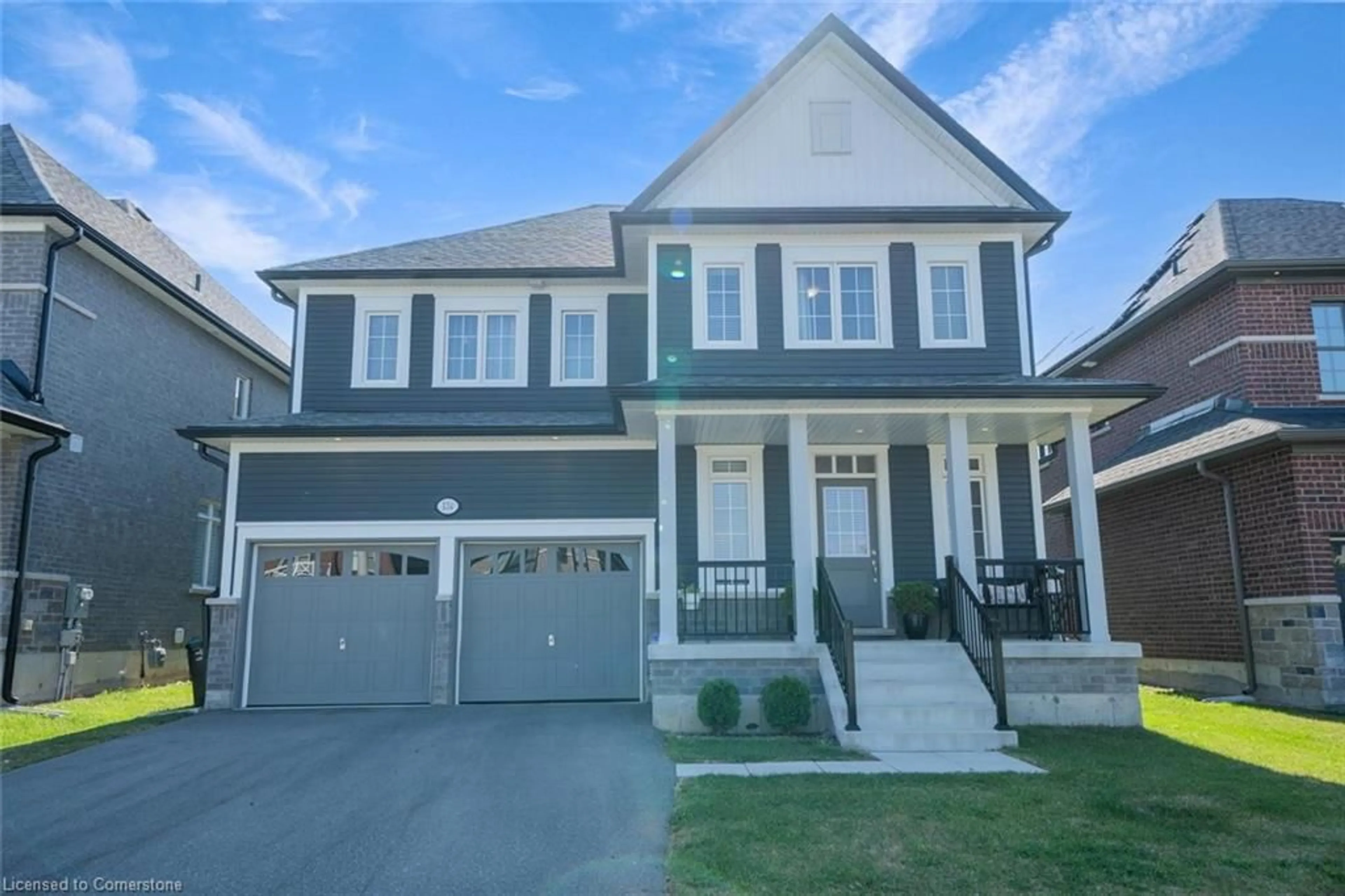 Home with vinyl exterior material, street for 134 Strachan Trail, New Tecumseth Ontario L0G 1A0