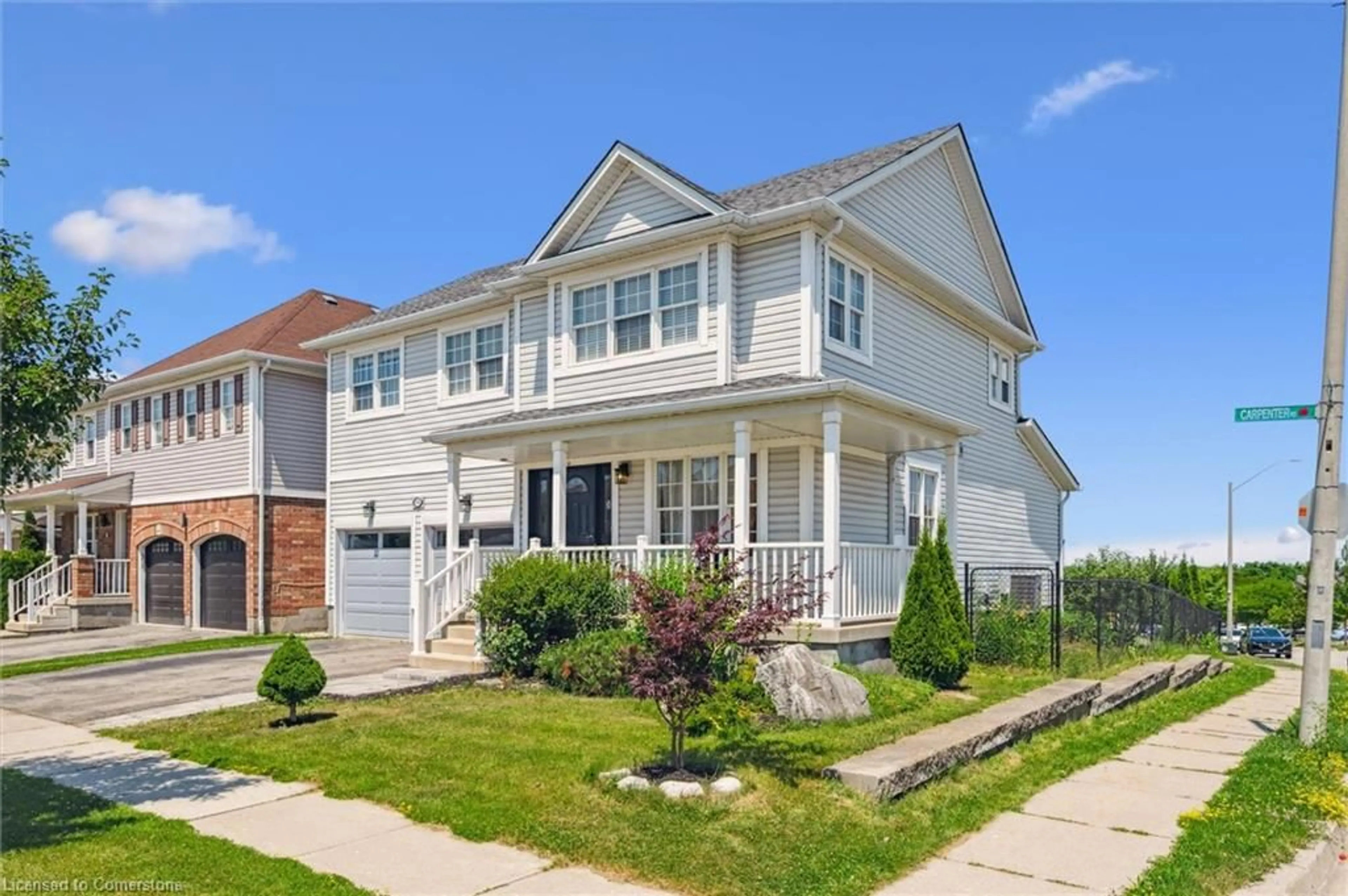 Home with vinyl exterior material, street for 132 Carpenter Rd, Cambridge Ontario N1P 1J7