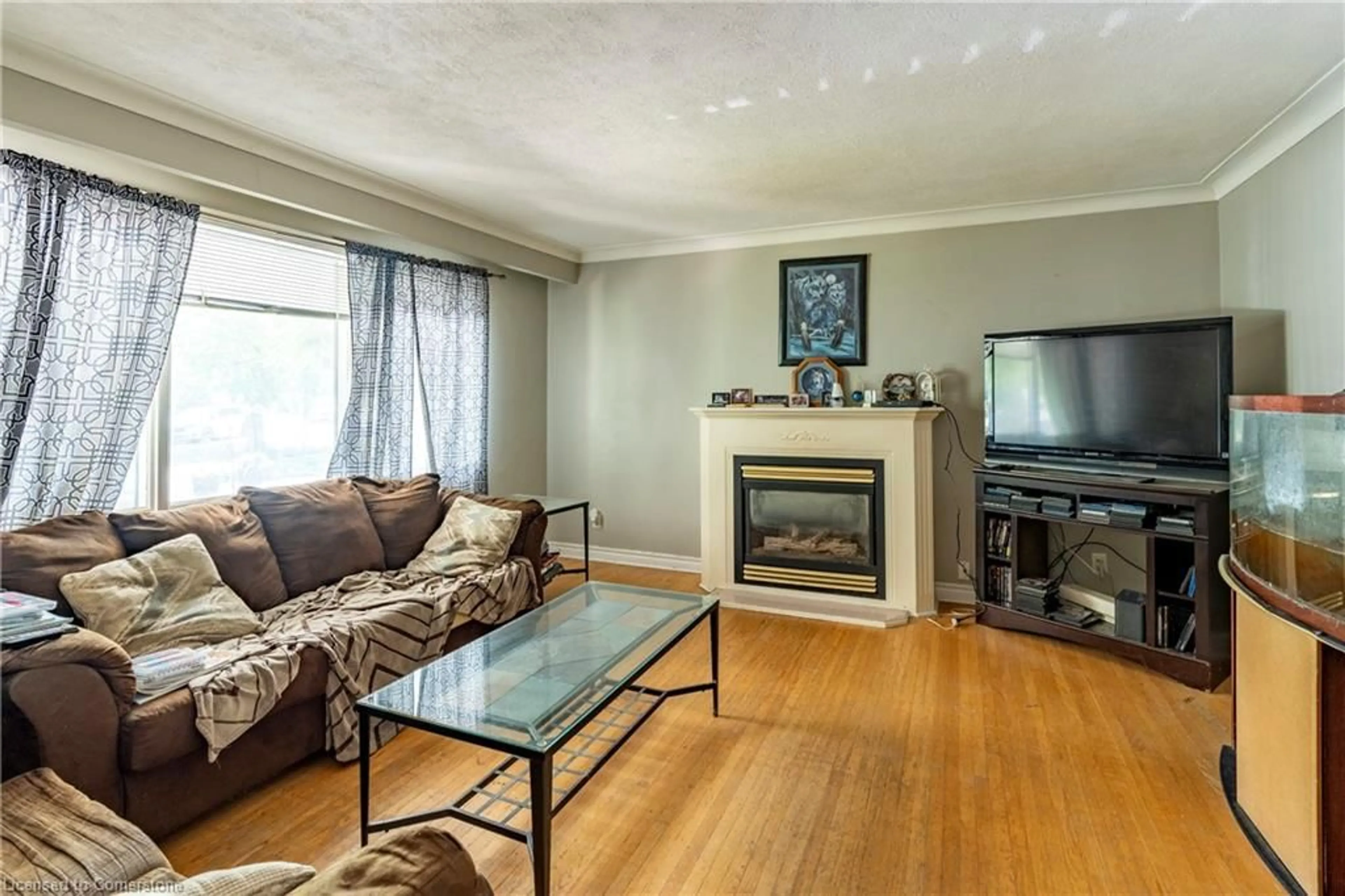 Living room with furniture, wood/laminate floor for 104 Boniface Ave, Kitchener Ontario N2C 1L9
