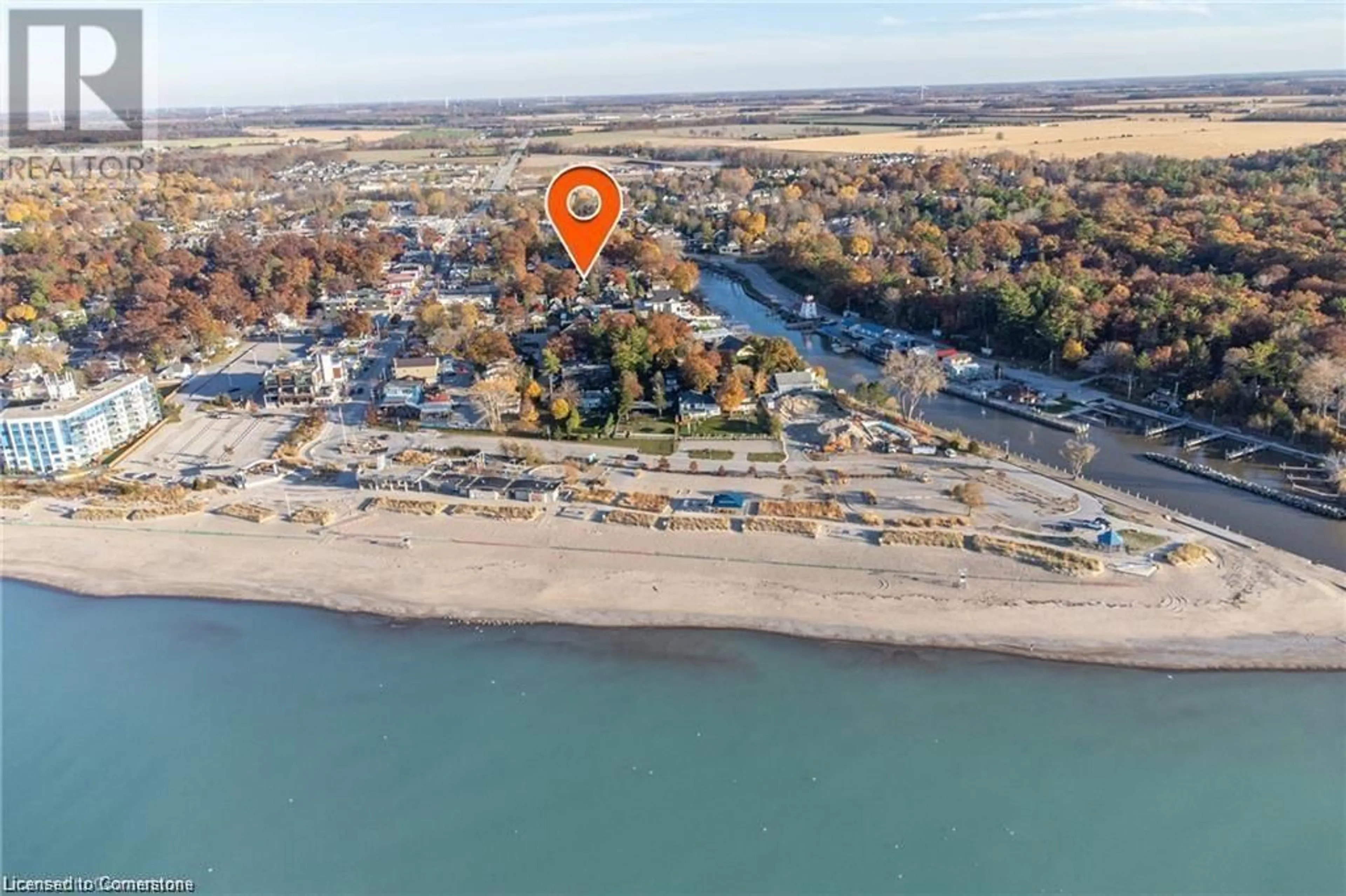 A pic from outside/outdoor area/front of a property/back of a property/a pic from drone, water/lake/river/ocean view for 11 Dietrich Cres, Grand Bend Ontario N0M 1T0