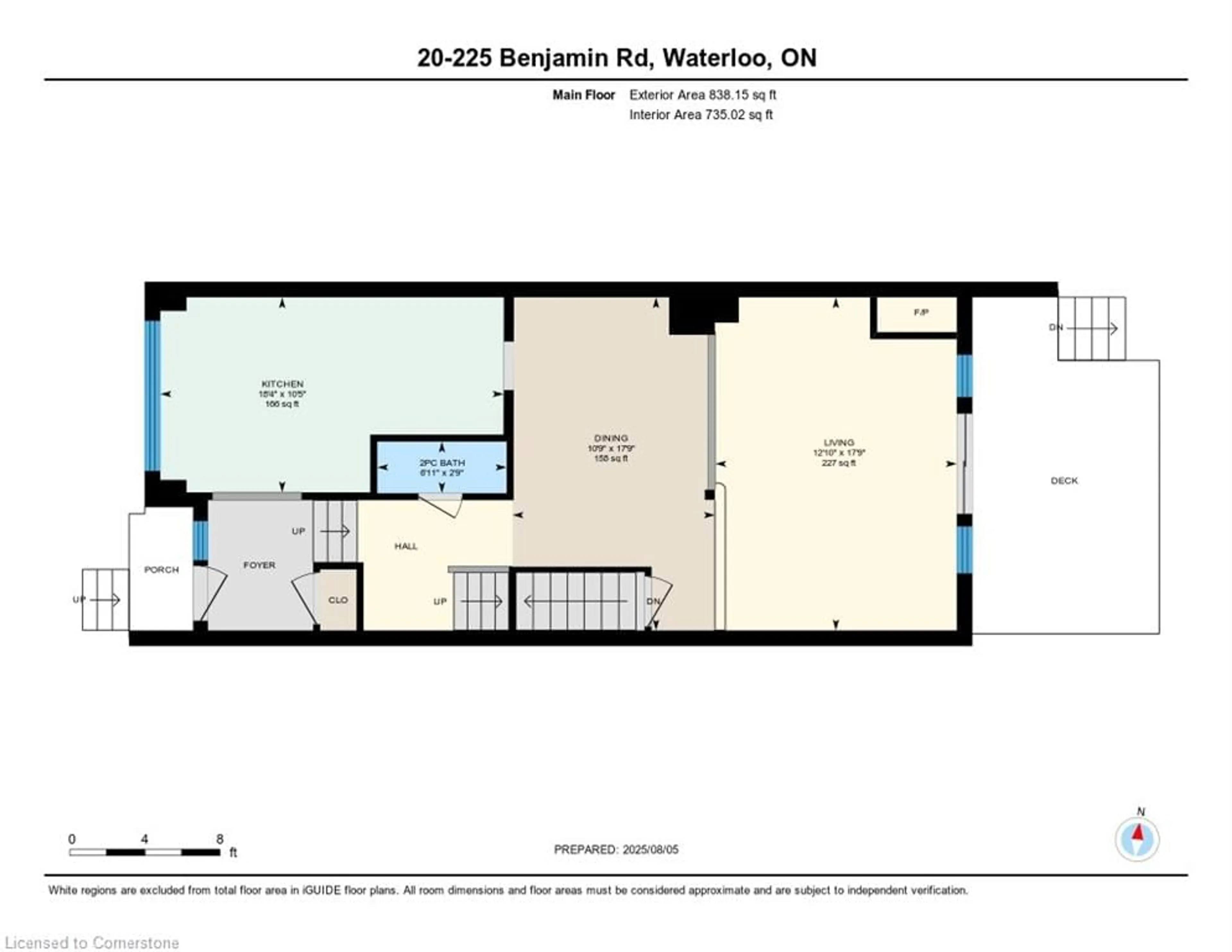 Floor plan for 225 Benjamin Rd #20, Waterloo Ontario N2V 1Z3