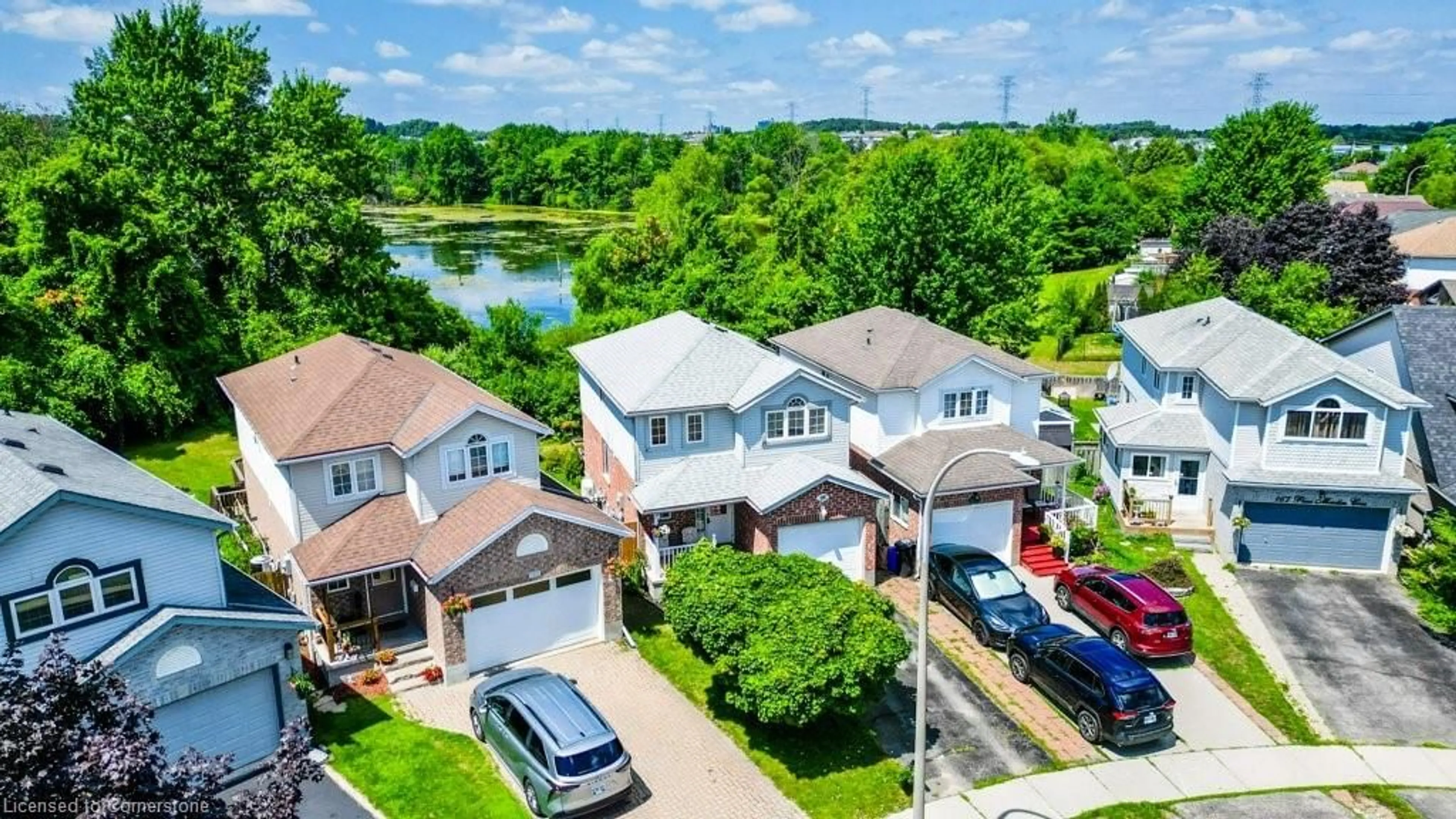 A pic from outside/outdoor area/front of a property/back of a property/a pic from drone, water/lake/river/ocean view for 159 Pine Martin Cres, Kitchener Ontario N2E 3S2