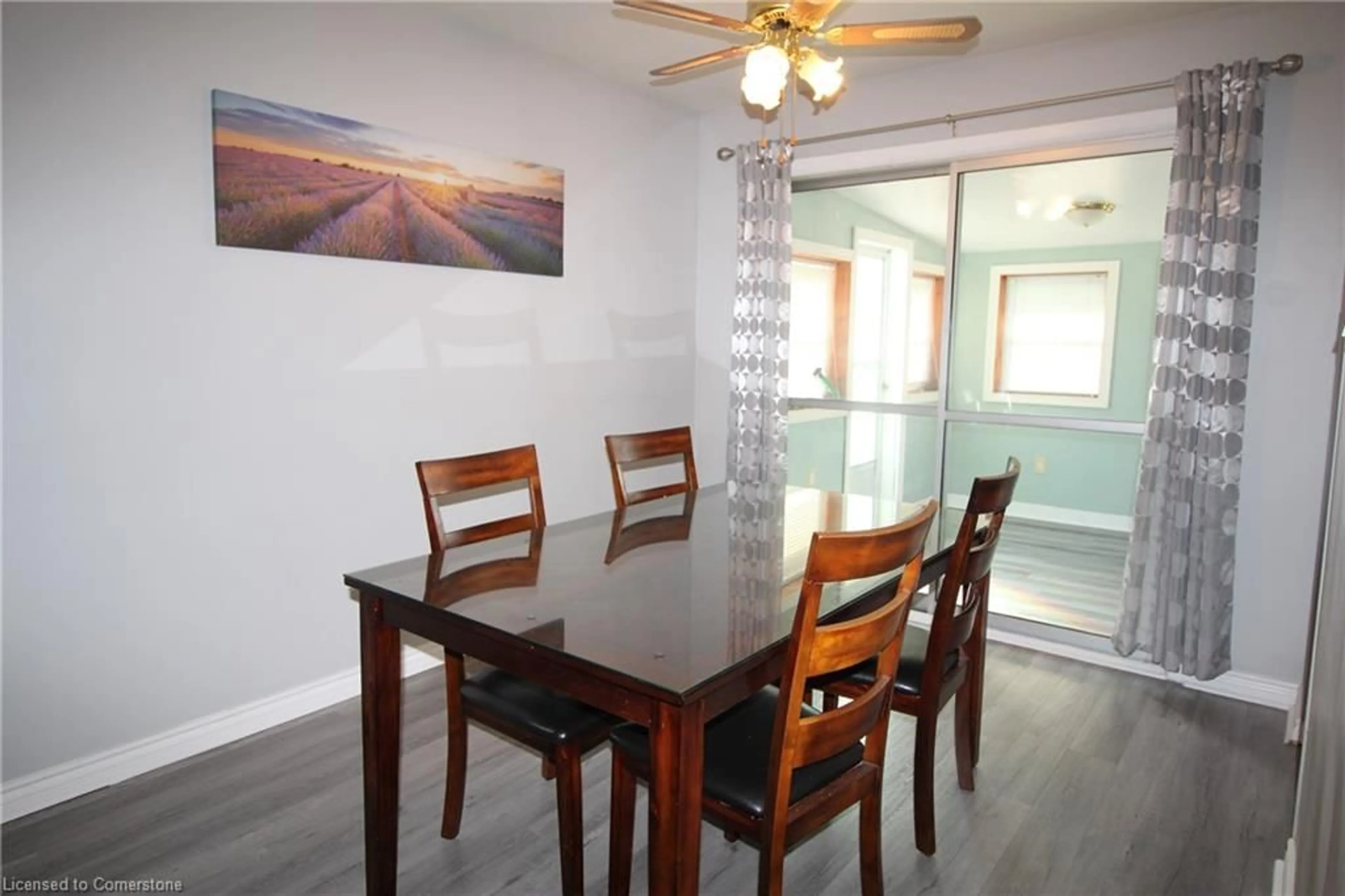 Dining room, wood/laminate floor for 4 Purnell Dr, Hamilton Ontario L9C 4X9