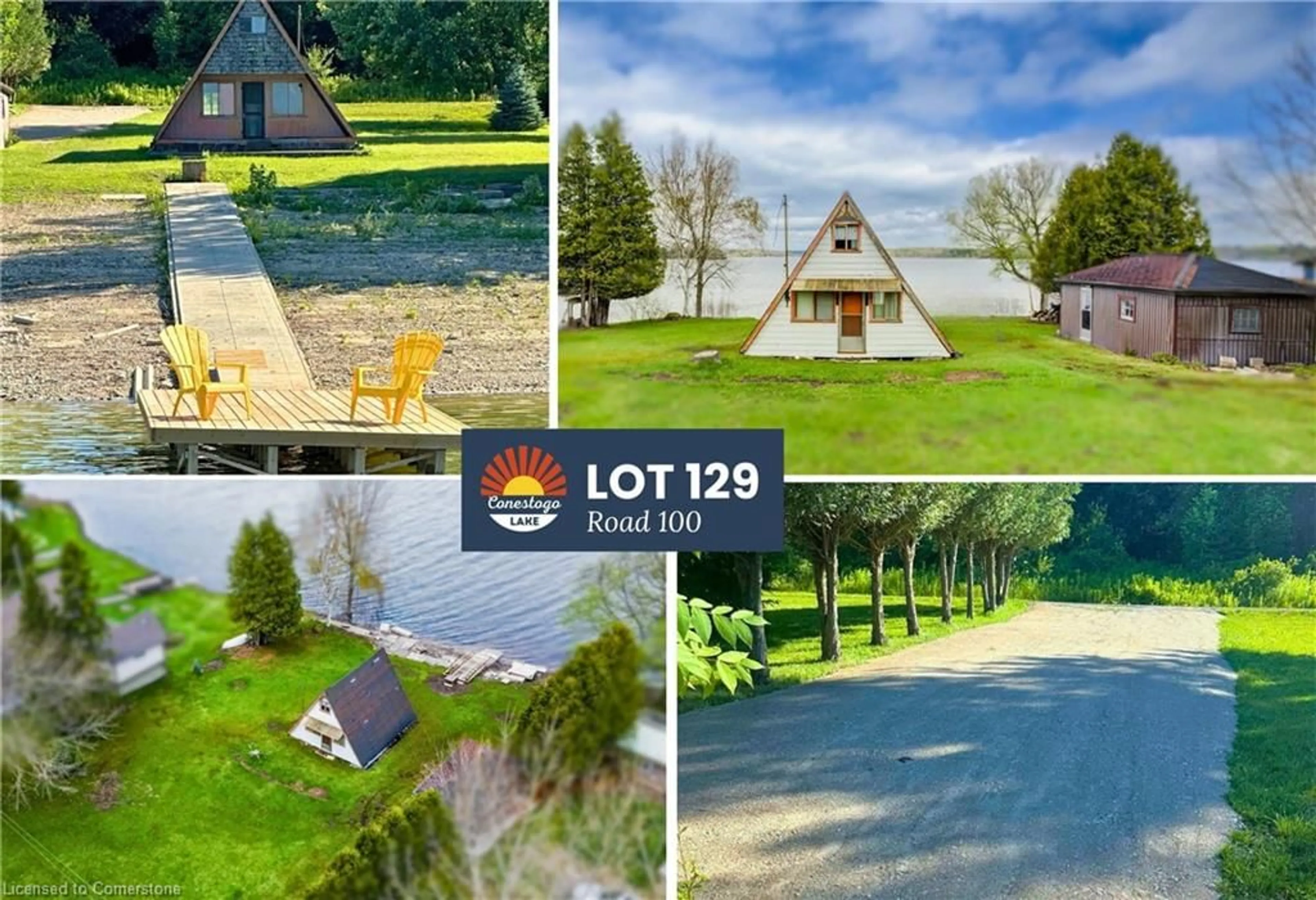 A pic from outside/outdoor area/front of a property/back of a property/a pic from drone, water/lake/river/ocean view for 129 Road 100, Conestogo Lake Ontario N0G 1P0