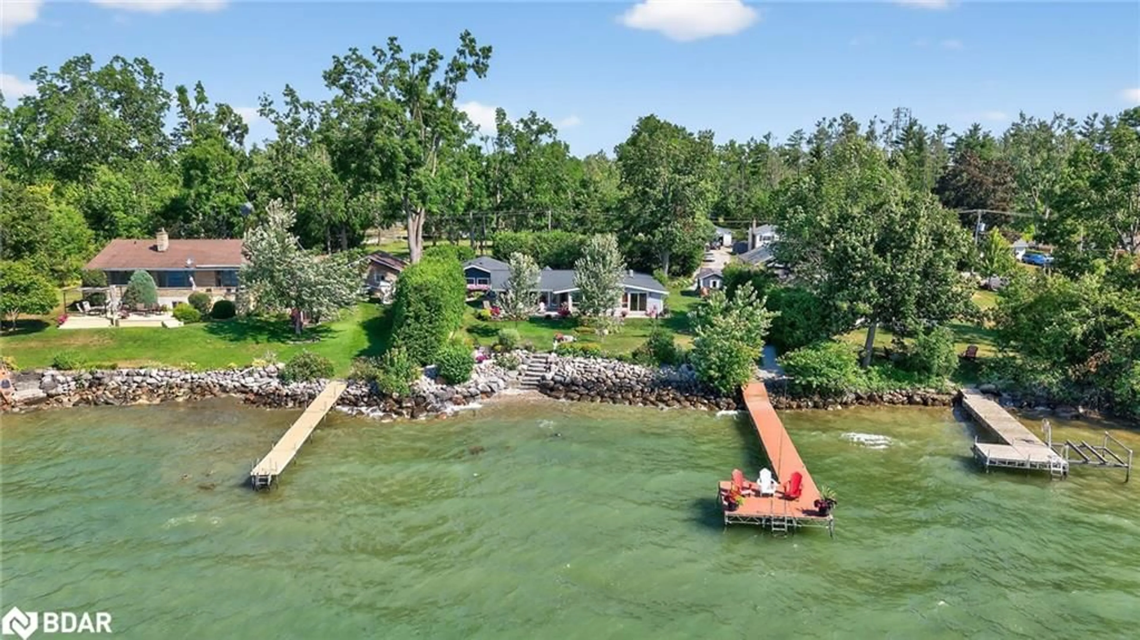 A pic from outside/outdoor area/front of a property/back of a property/a pic from drone, water/lake/river/ocean view for 7 Lakeshore Rd, Oro Station Ontario L0L 2E0