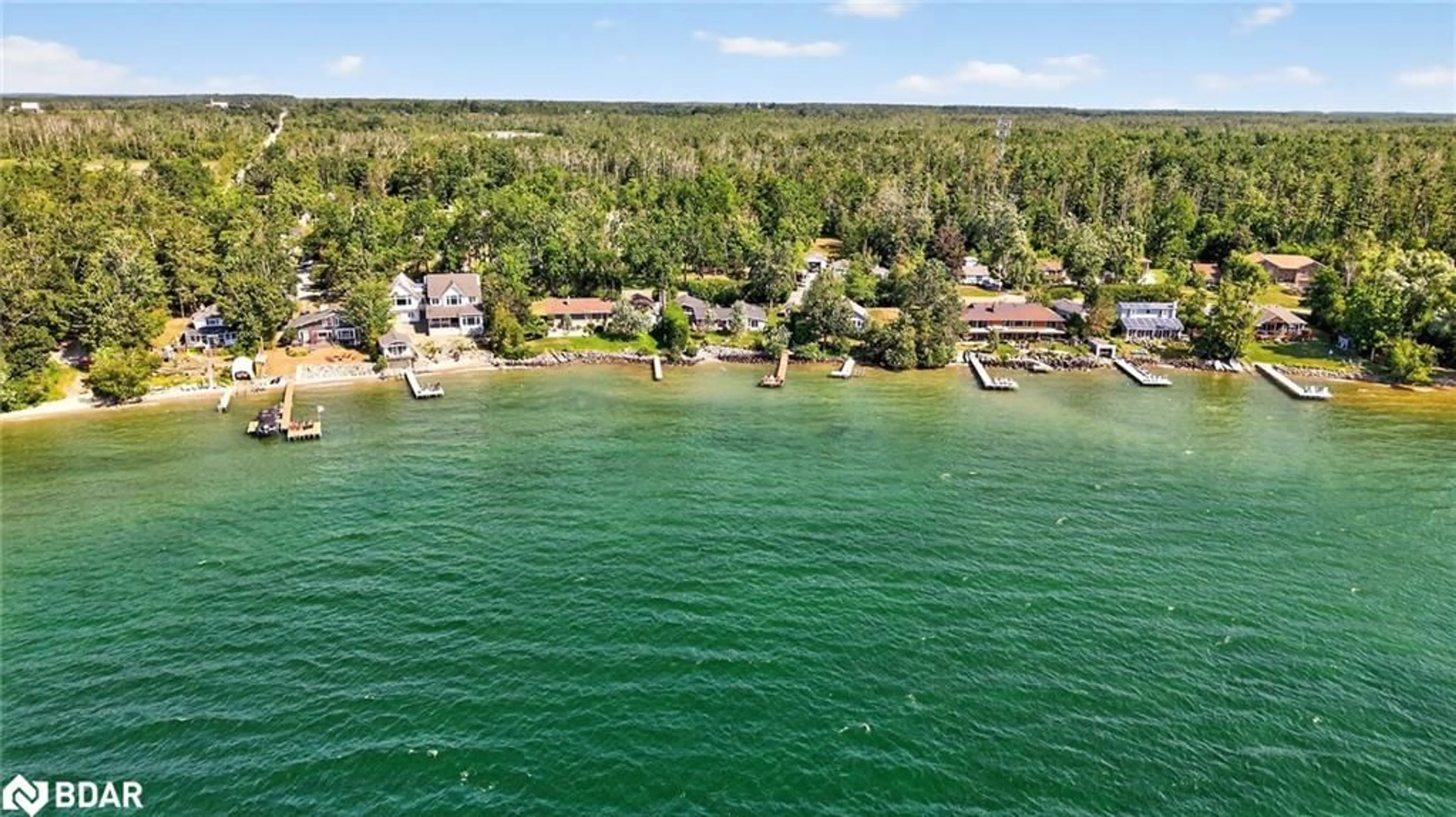 A pic from outside/outdoor area/front of a property/back of a property/a pic from drone, water/lake/river/ocean view for 7 Lakeshore Rd, Oro Station Ontario L0L 2E0