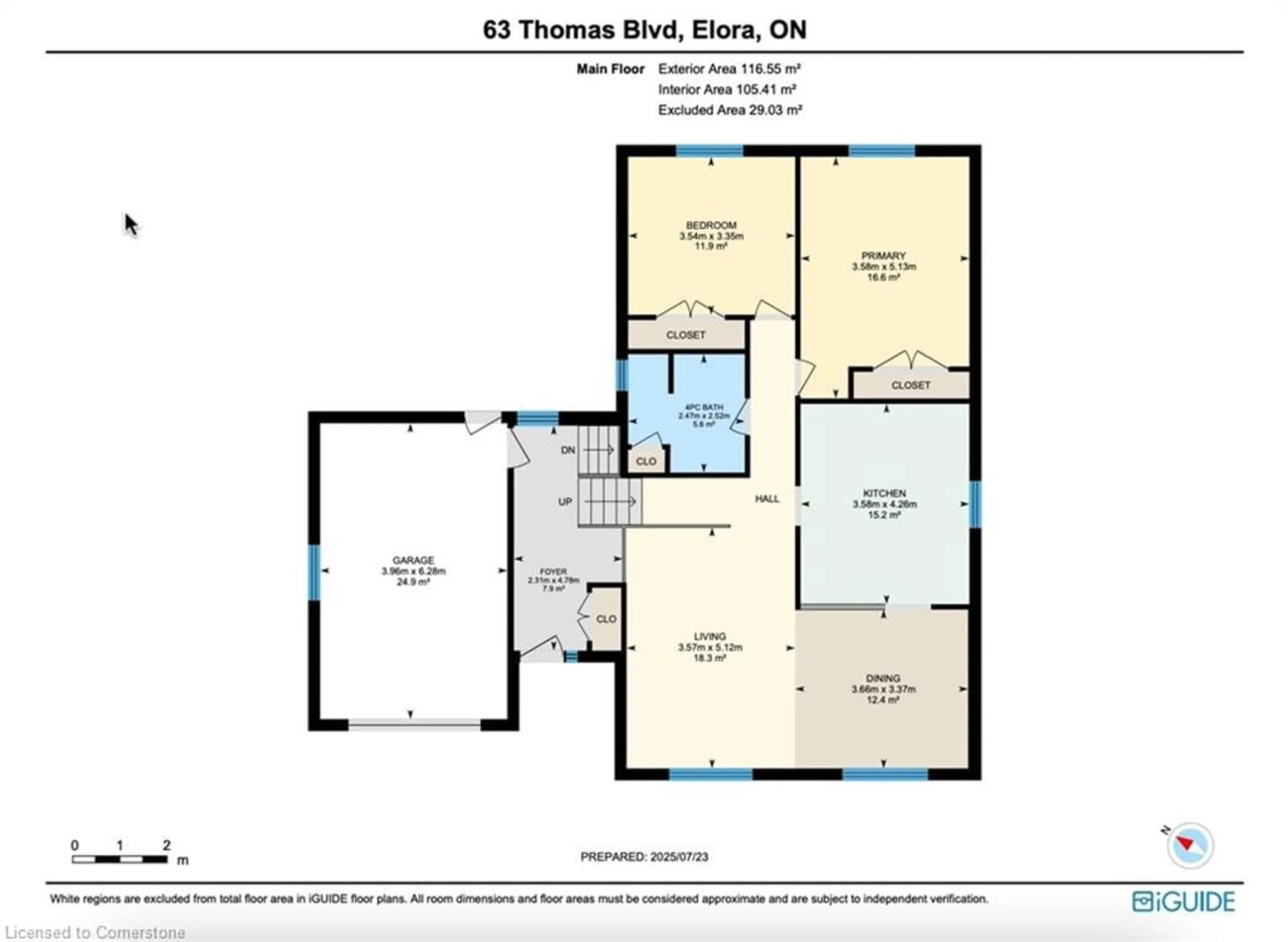 Floor plan for 63 Thomas Blvd, Elora Ontario N0B 1S0