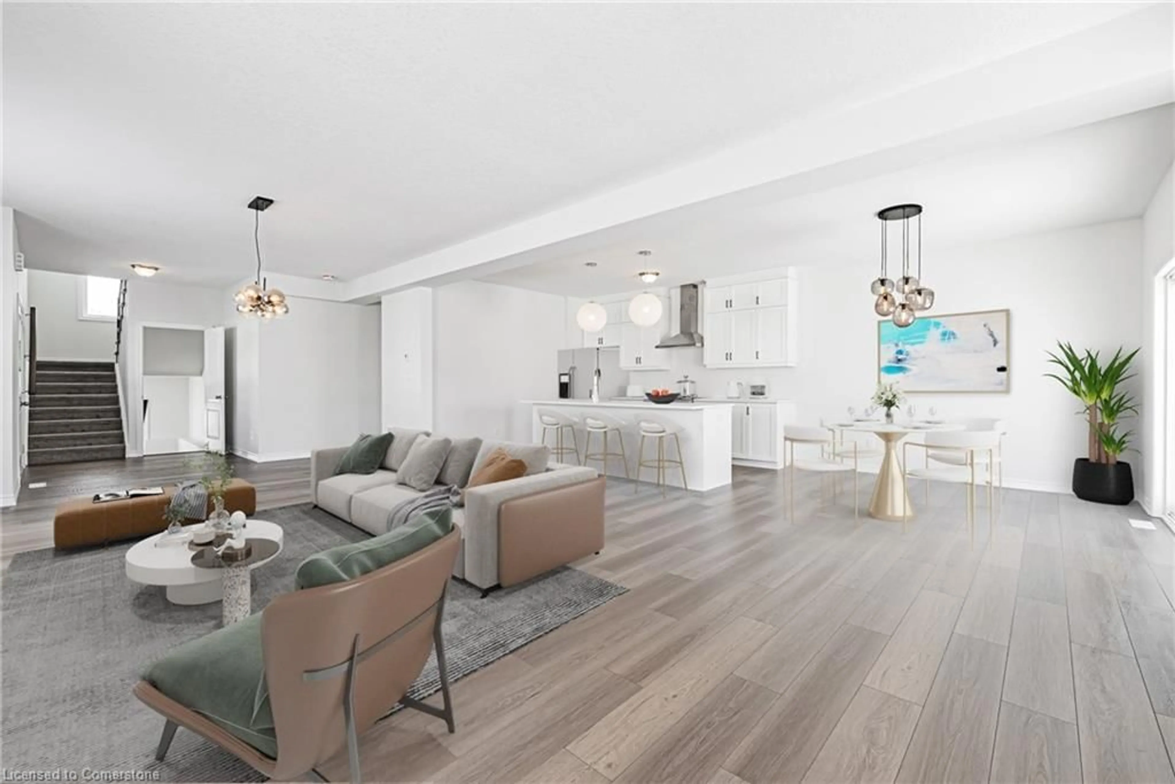 Open concept kitchen, wood/laminate floor for 130 Maple St, Drayton Ontario N0G 1P0