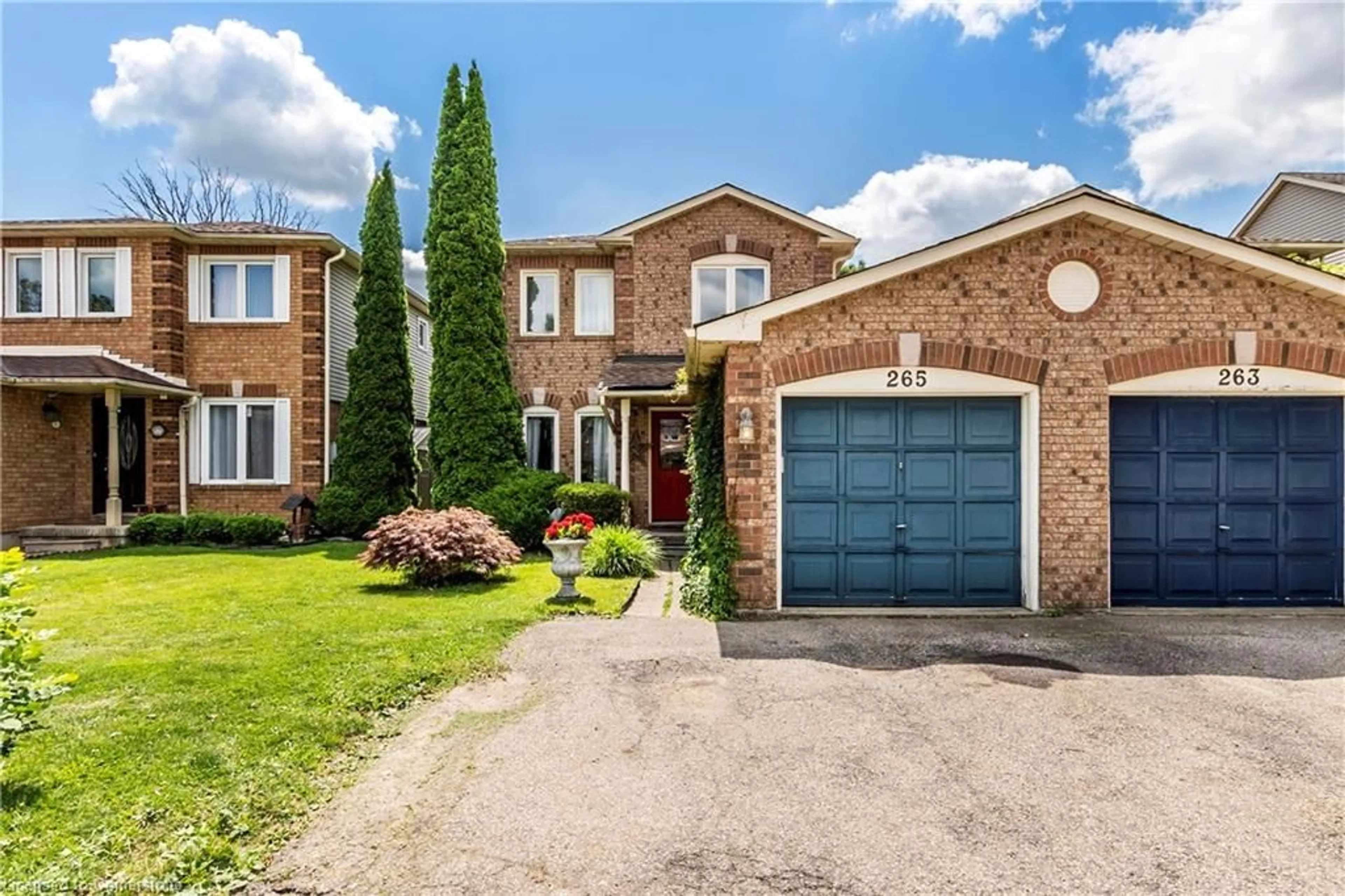 Home with brick exterior material, street for 265 Langlaw Dr, Cambridge Ontario N1P 1B7