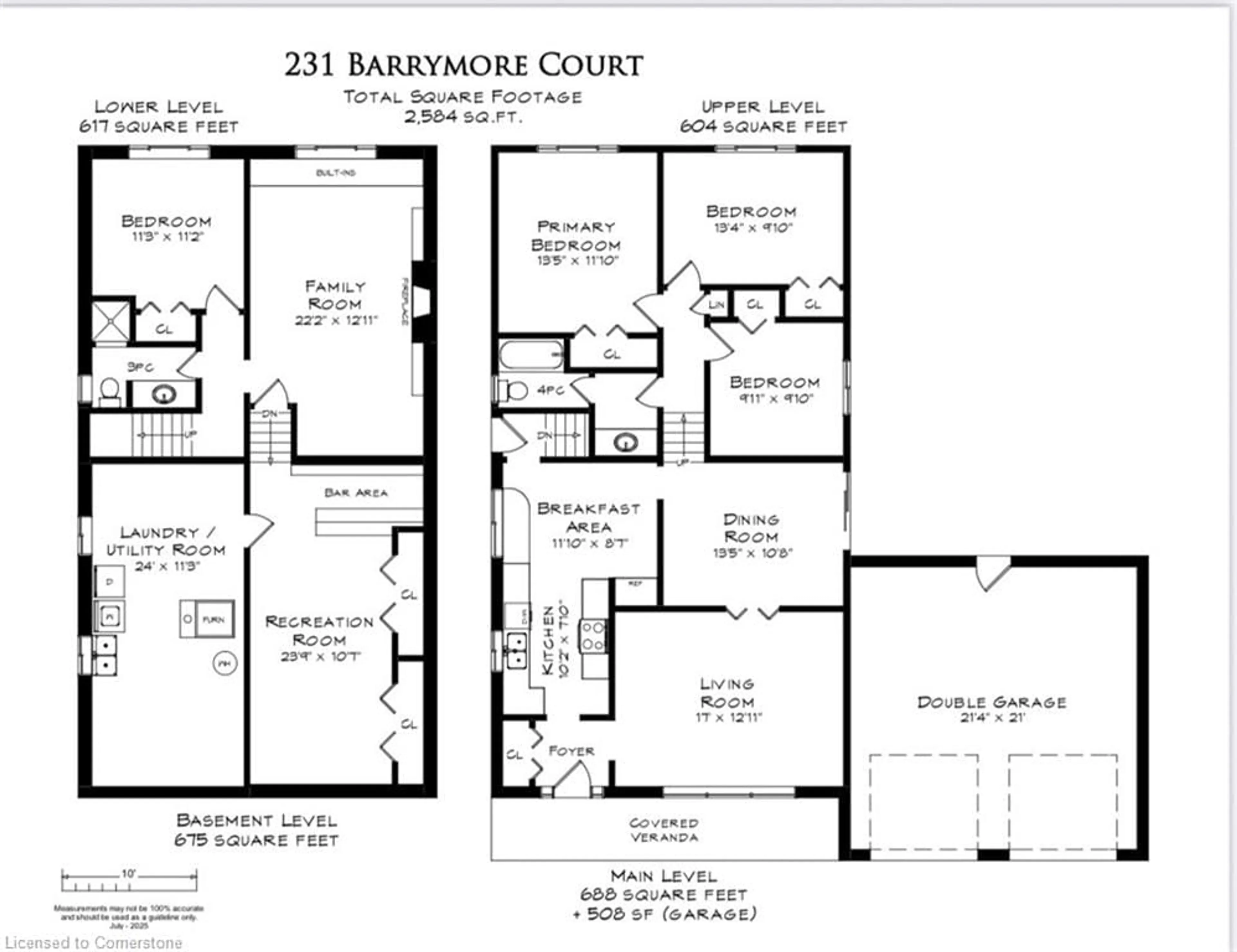 Floor plan for 231 Barrymore Crt, Burlington Ontario L7T 1B7