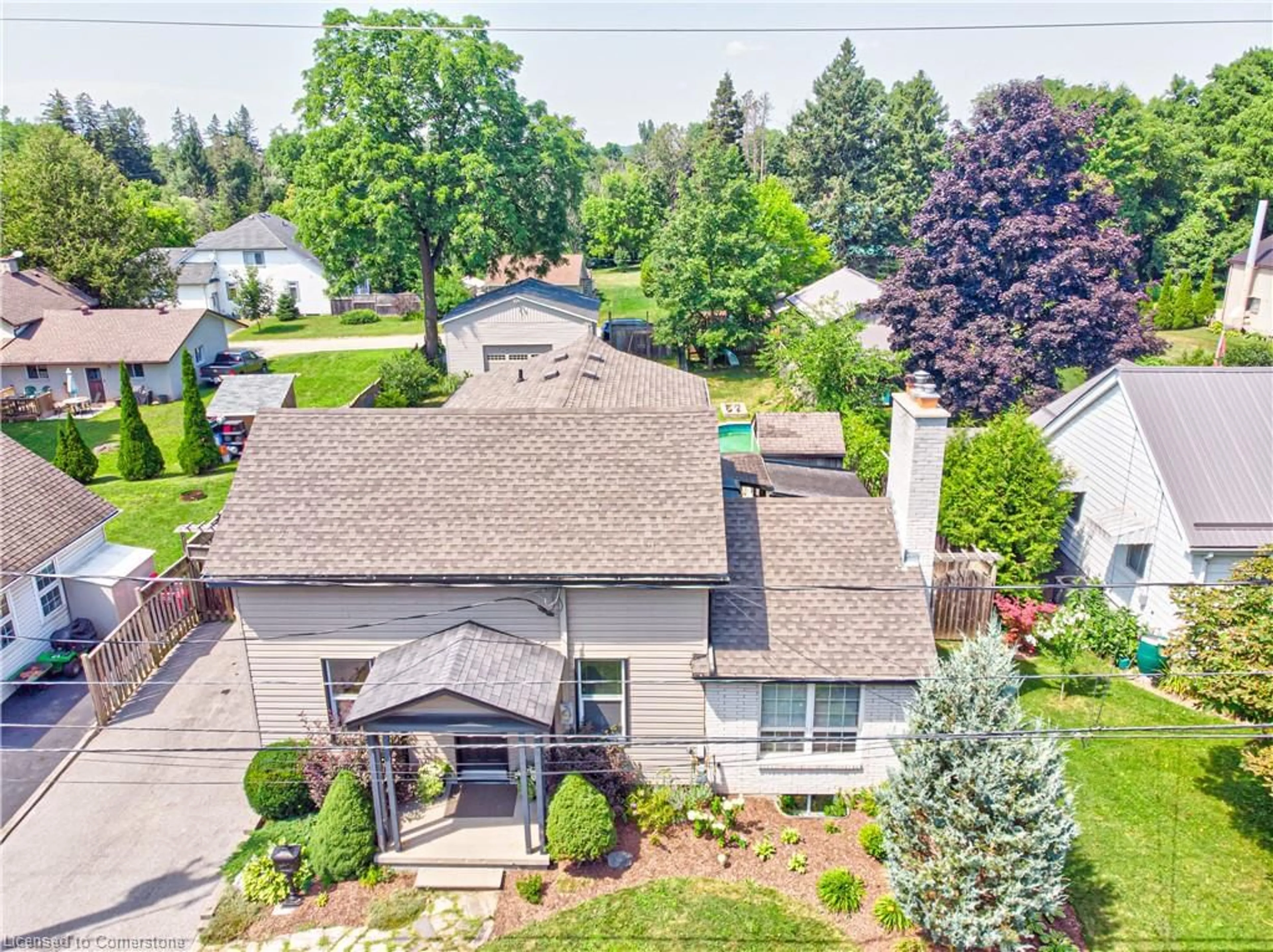 A pic from outside/outdoor area/front of a property/back of a property/a pic from drone, street for 16 Scott St, Ayr Ontario N0B 1E0