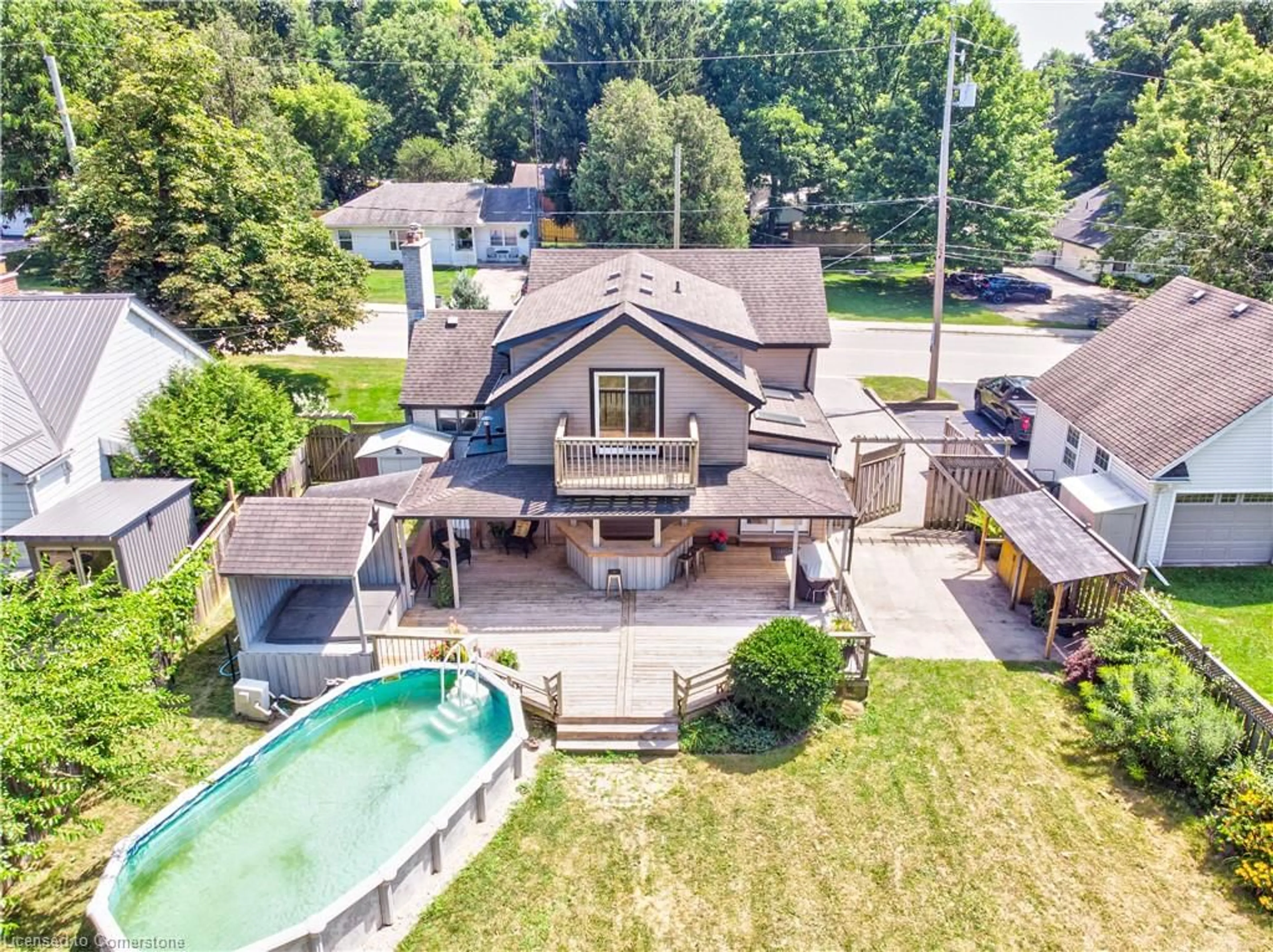 A pic from outside/outdoor area/front of a property/back of a property/a pic from drone, water/lake/river/ocean view for 16 Scott St, Ayr Ontario N0B 1E0