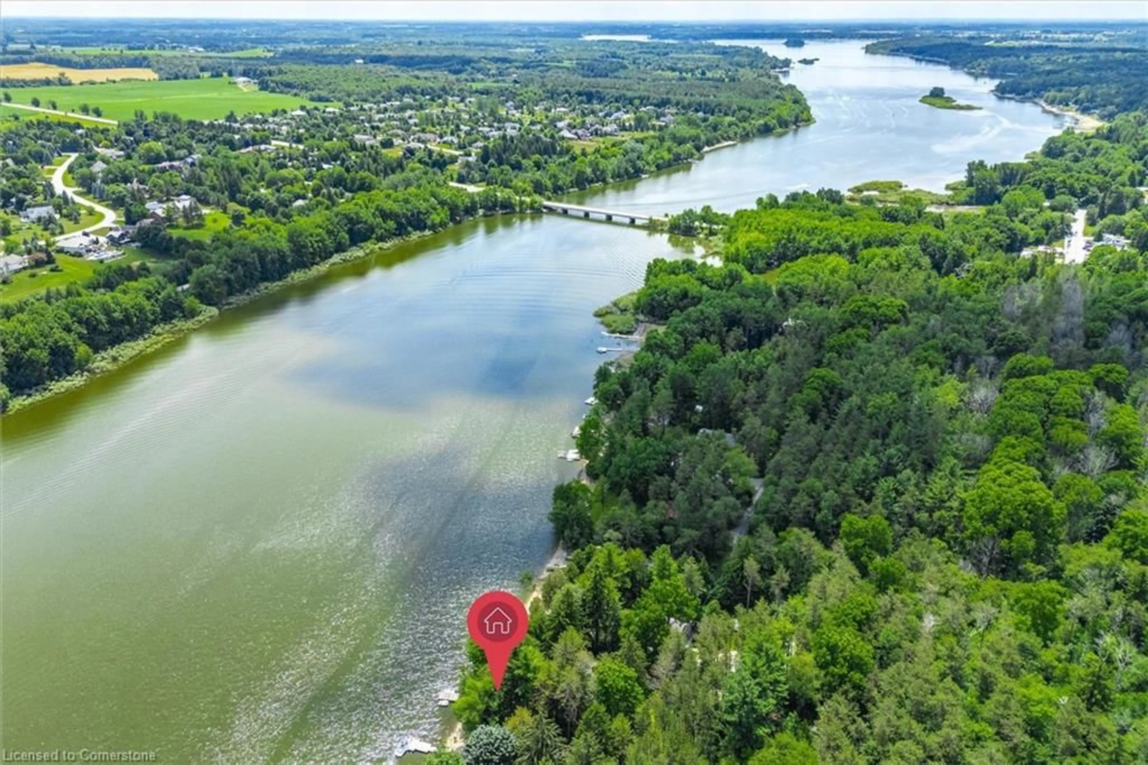 A pic from outside/outdoor area/front of a property/back of a property/a pic from drone, water/lake/river/ocean view for 1015 Tenth St, Belwood Ontario N0B 1J0