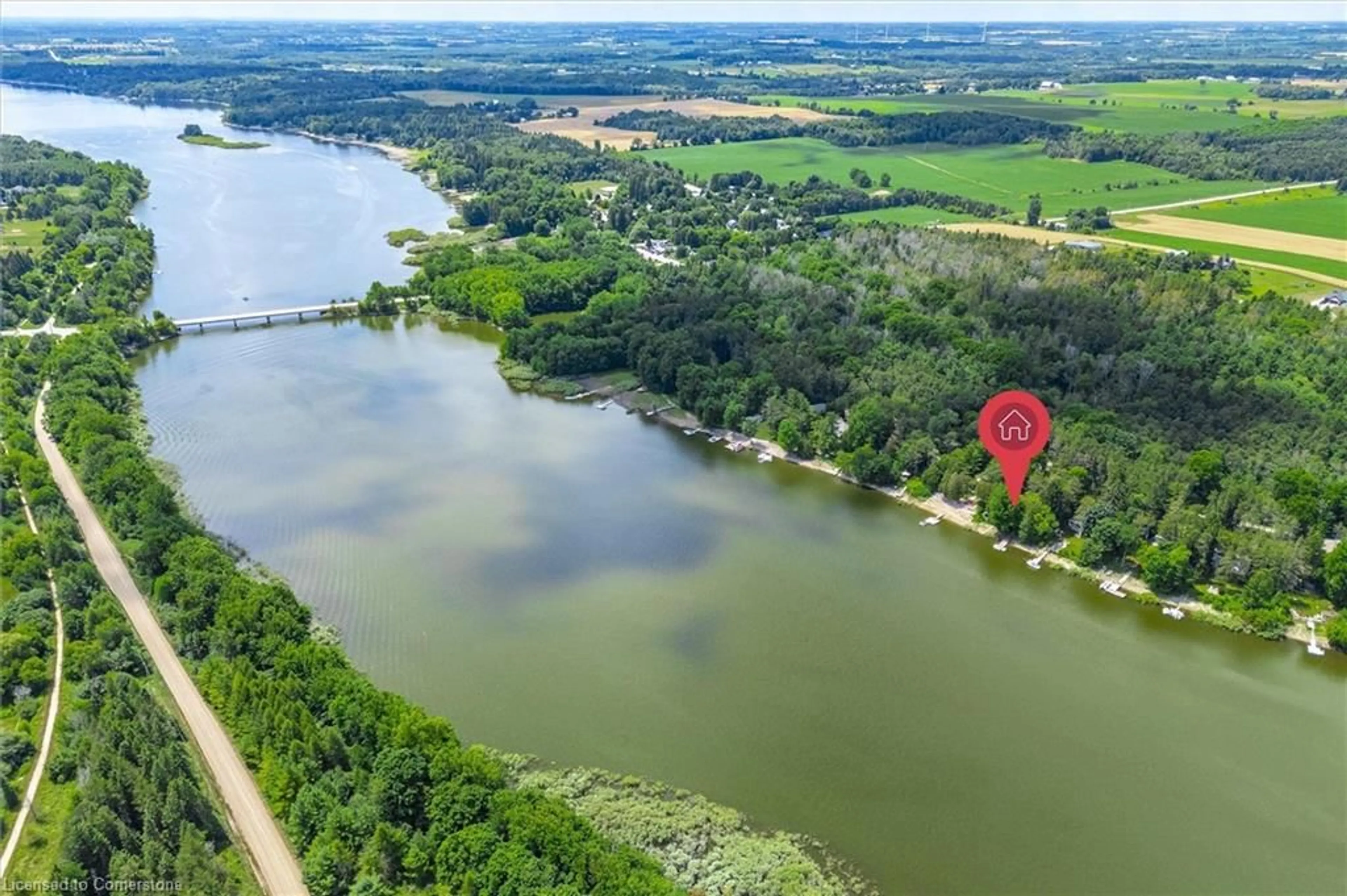 A pic from outside/outdoor area/front of a property/back of a property/a pic from drone, water/lake/river/ocean view for 1015 Tenth St, Belwood Ontario N0B 1J0