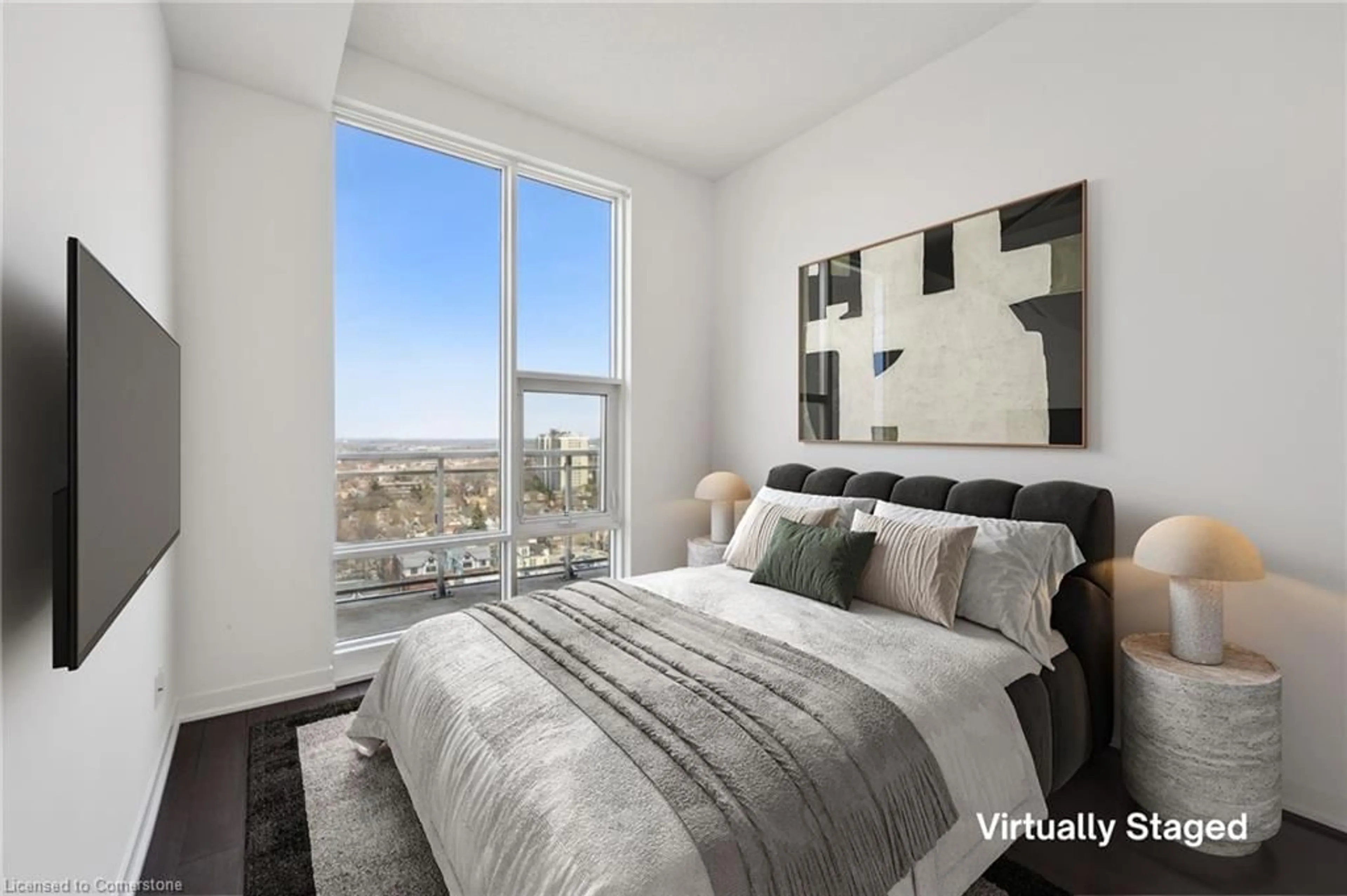 Bedroom with bed, unknown for 85 Duke St #1702, Kitchener Ontario N2H 0B7